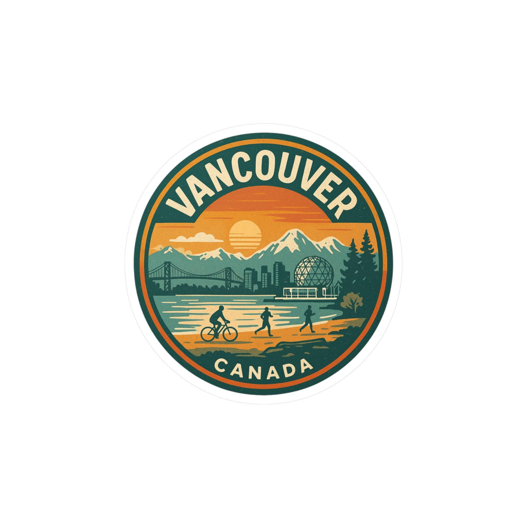 Vancouver Travel Sticker: Retro Waterproof Vinyl Decal for Laptop, Phone, Tumbler