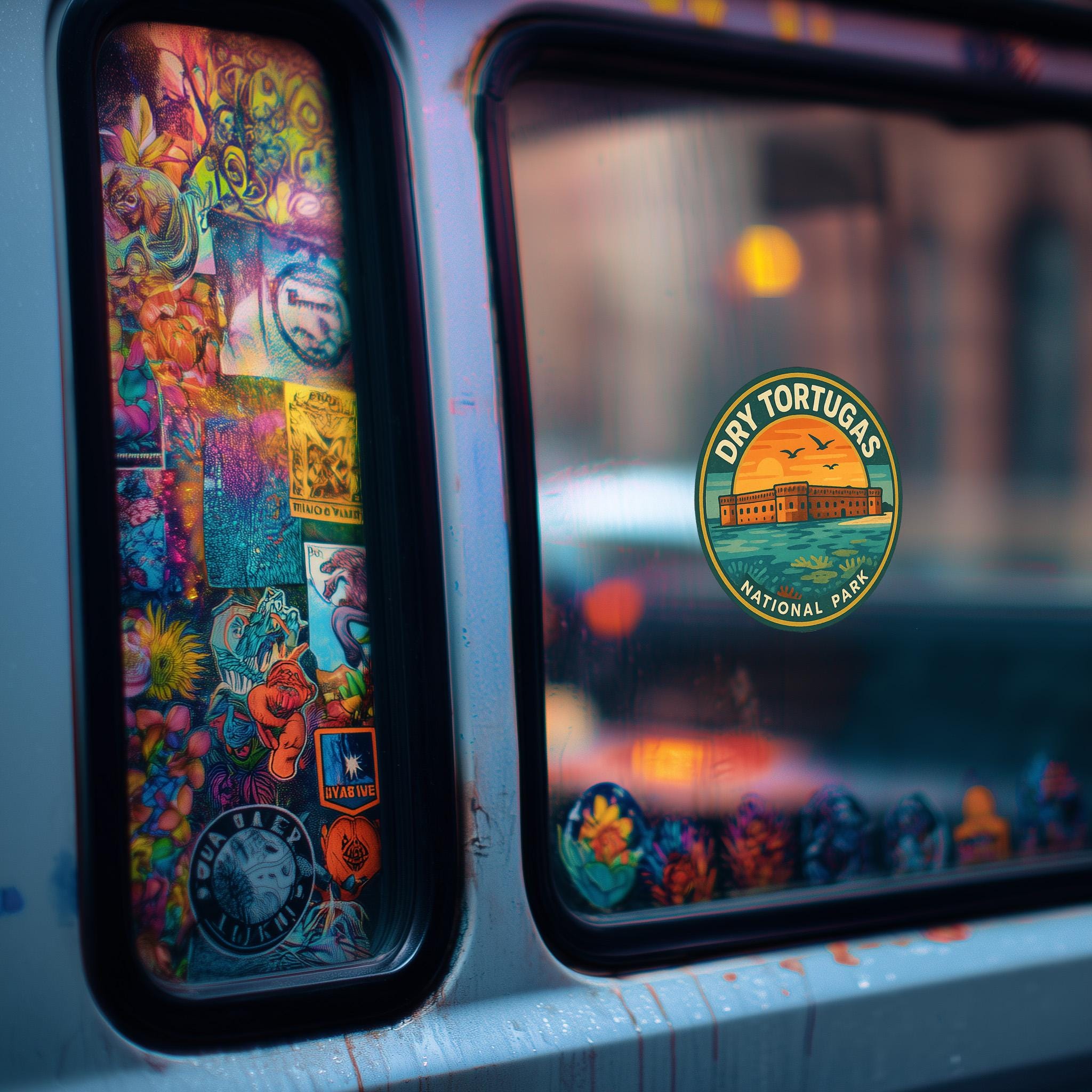 Dry Tortugas National Park Car Sticker, Retro Vinyl Decal Bumper Sticker, Vintage Waterproof Camping