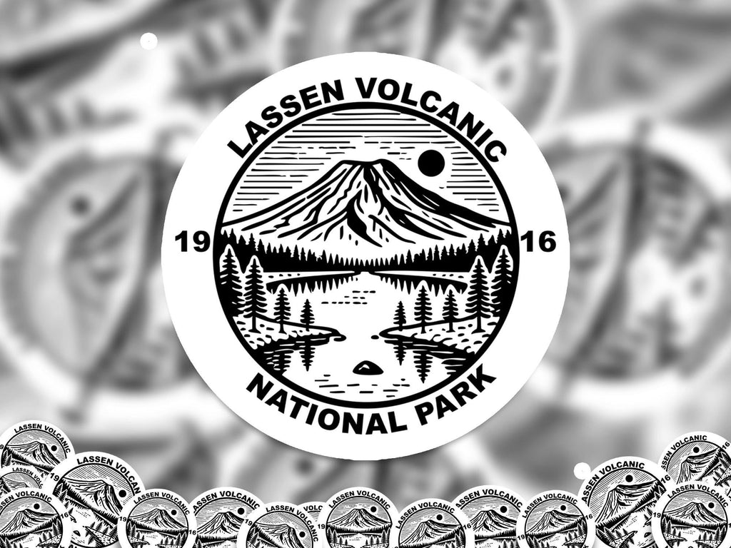 Lasse Volcanic National Park Sticker, Kiss-Cut Vinyl, Waterproof USA Decal Badge Collection