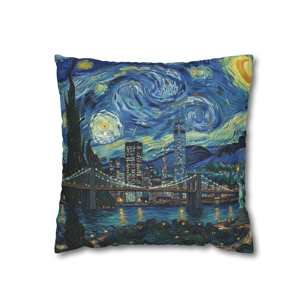 New York City Pillowcase Starry Night, Van Gogh Throw Pillow Canvas Home Decor Gift