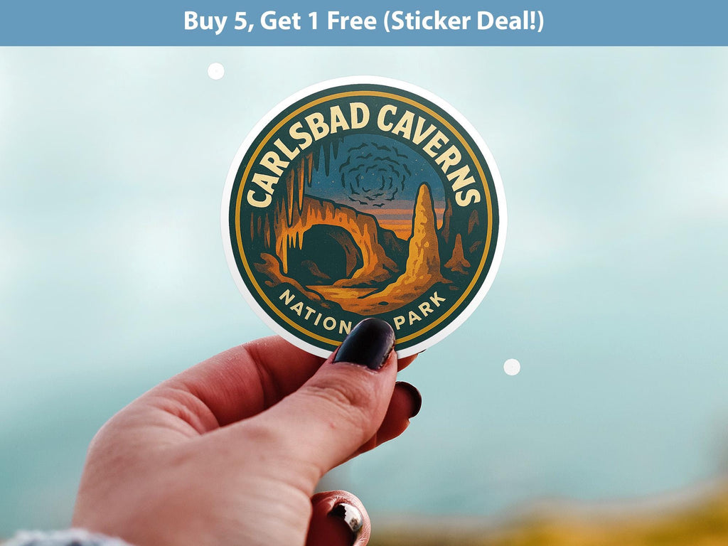 Carlsbad Caverns National Park Sticker, Retro Vinyl Waterproof Decal, Vintage USA Travel Collection