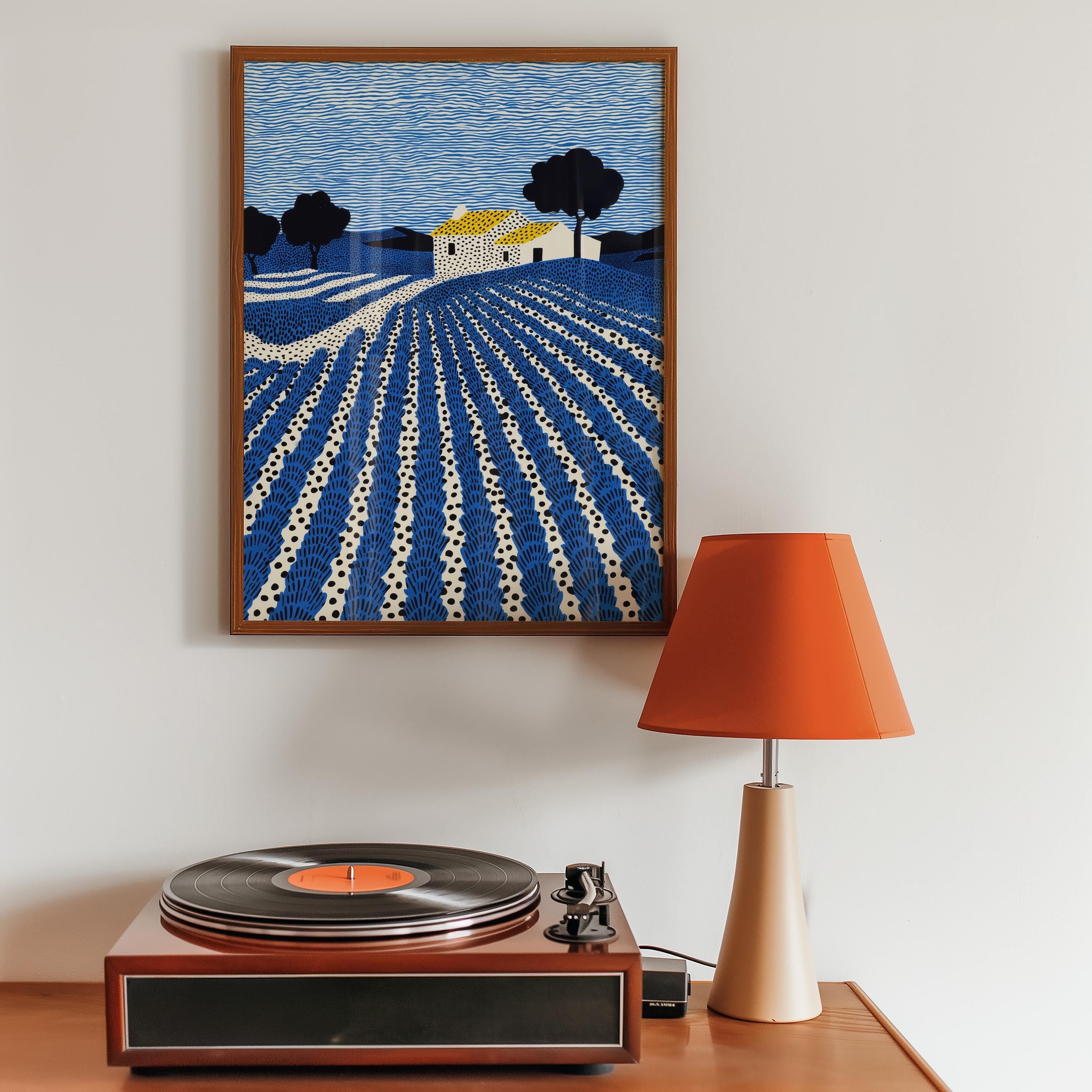 Provence Lavender Farm Wall Art, French Landscape Field Modern Print, France Poster Travel Gift
