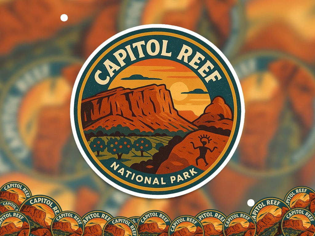 Capitol Reef National Park Sticker, Retro Vinyl Waterproof Decal, Vintage USA Travel Collection