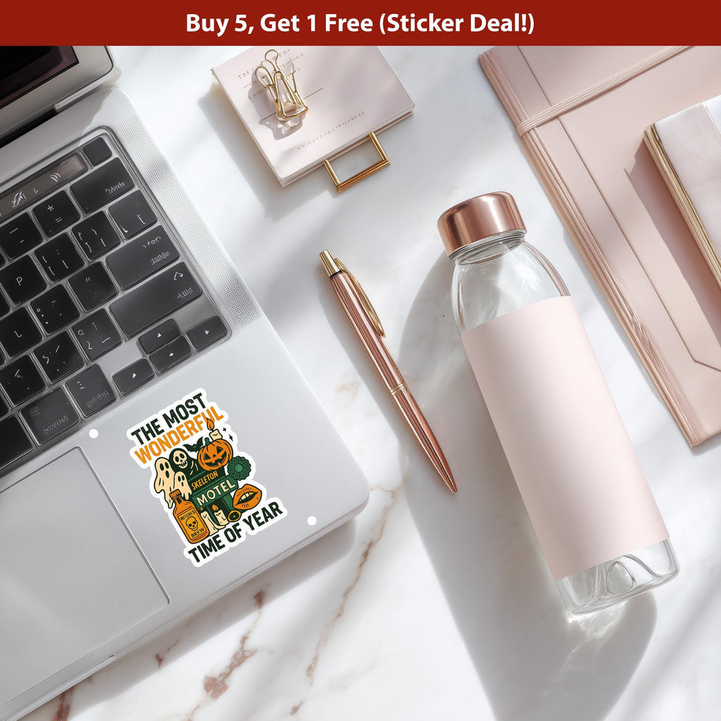 Retro Halloween Sticker: Spooky Vintage Decal, Water Resistant