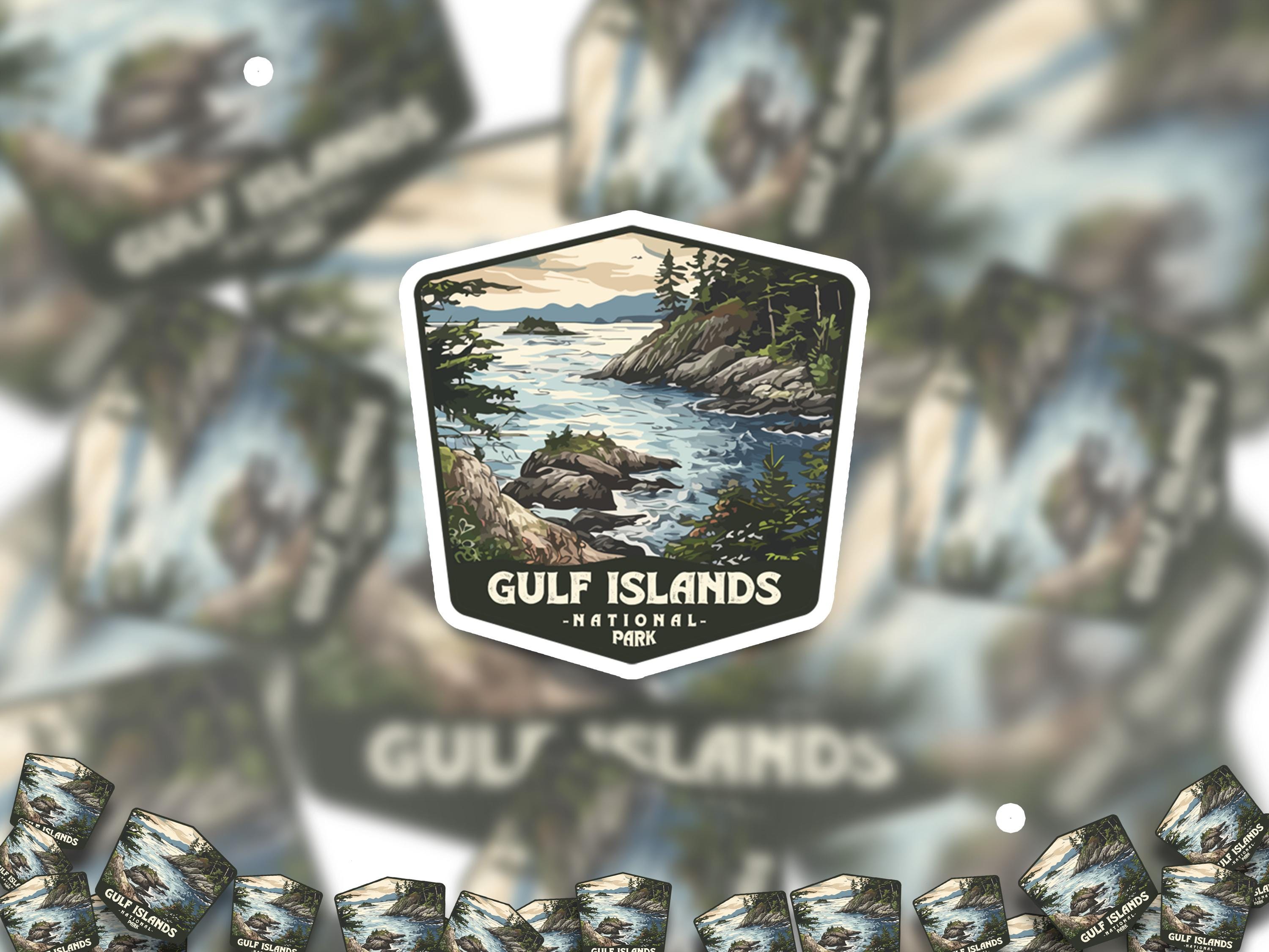 Gulf Islands National Park Sticker, Vinyl Canada British Columbia, Retro Water Bottle Decal Hiking