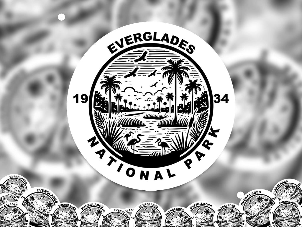 Everglades National Park Sticker, Kiss-Cut Vinyl, Waterproof USA Decal Badge Collection