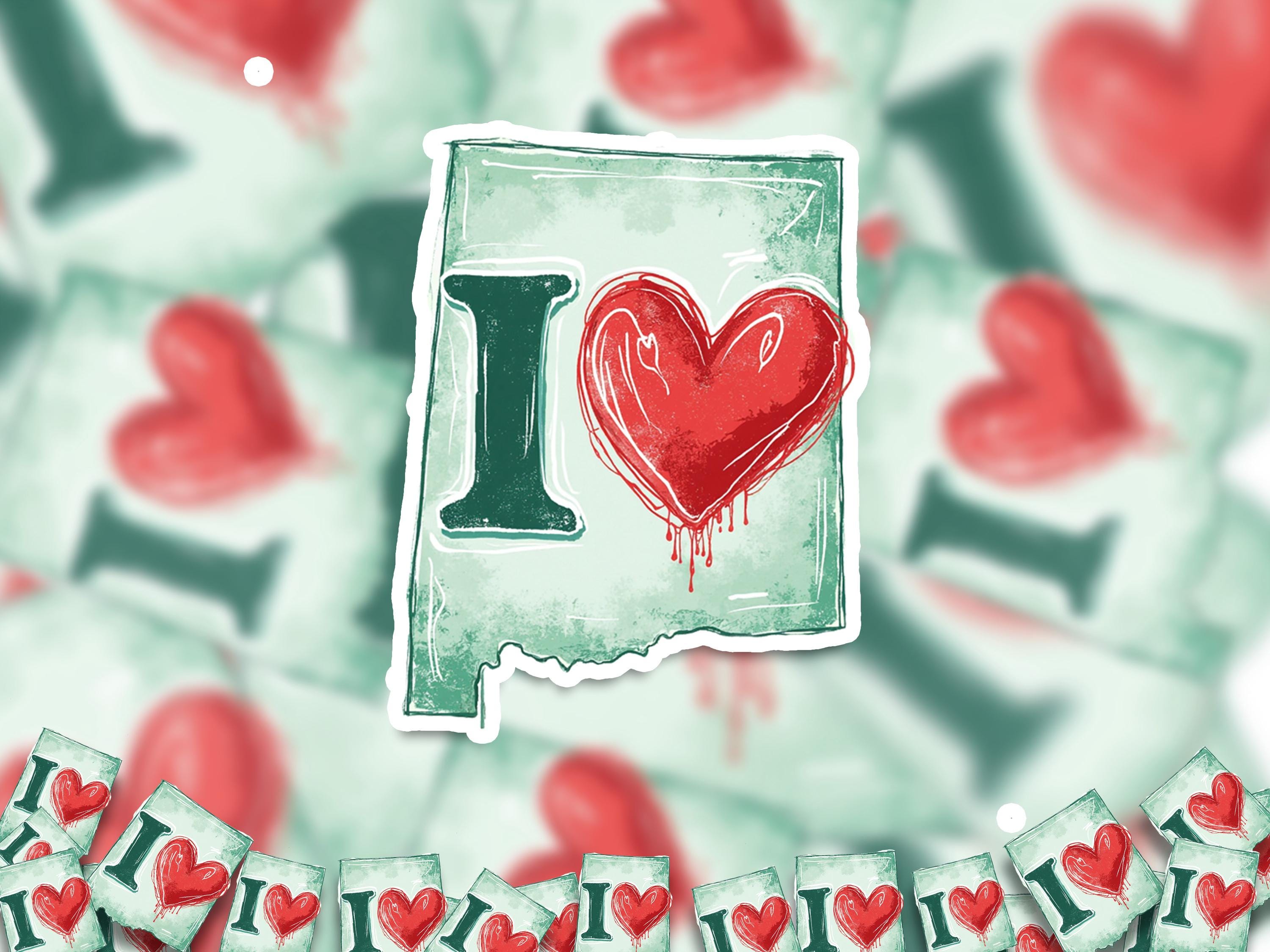 I love New Mexico Sticker, Vintage US States Vinyl Decal, Waterproof Decal, Retro Travel Collection