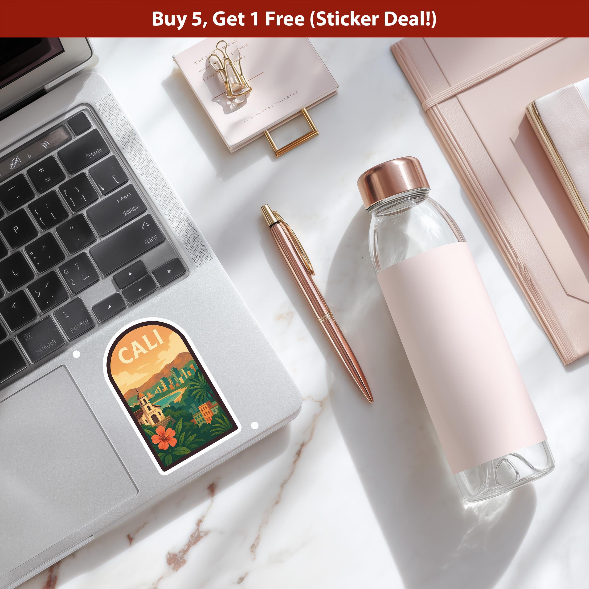 Cali Colombia Sticker, Vintage City Vinyl Decal, Retro Travel Lover Collection, Journal Scrapbook