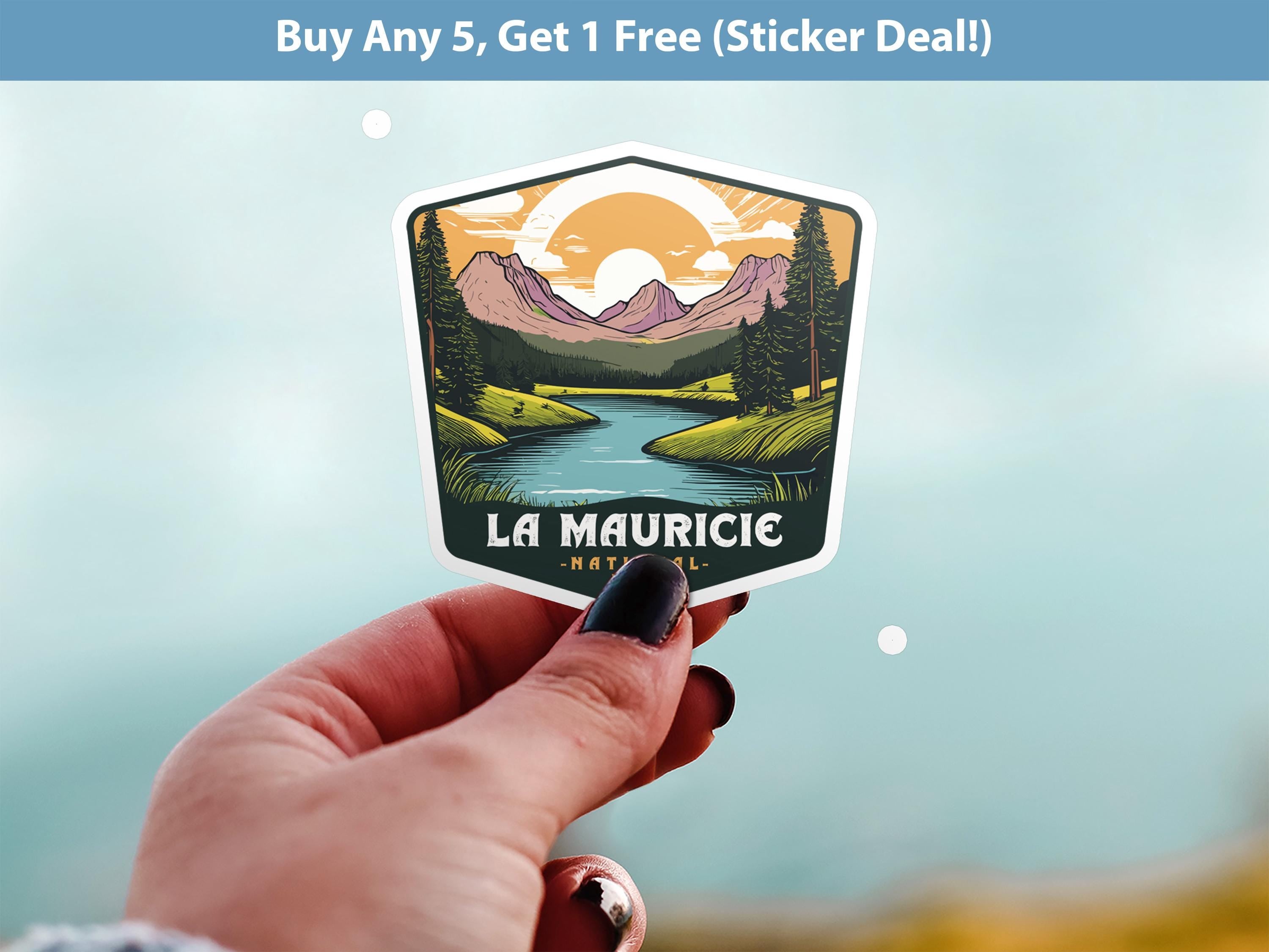 La Mauricie National Park Sticker, Vinyl Canada Quebec, Retro Water Bottle Decal Hiking