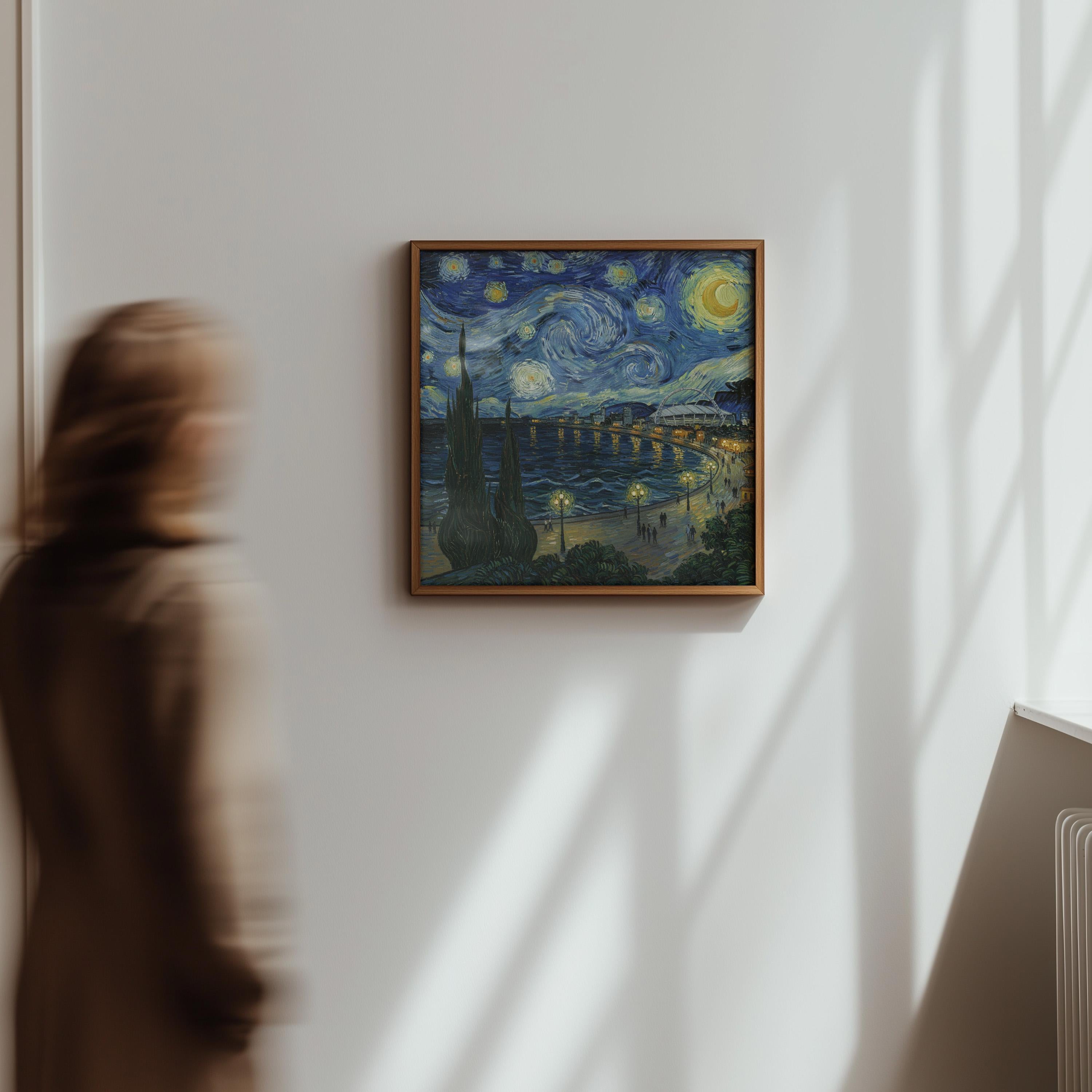 Durban South Africa Starry Night Wall Art, Van Gogh Print, Travel Gift Home Decor