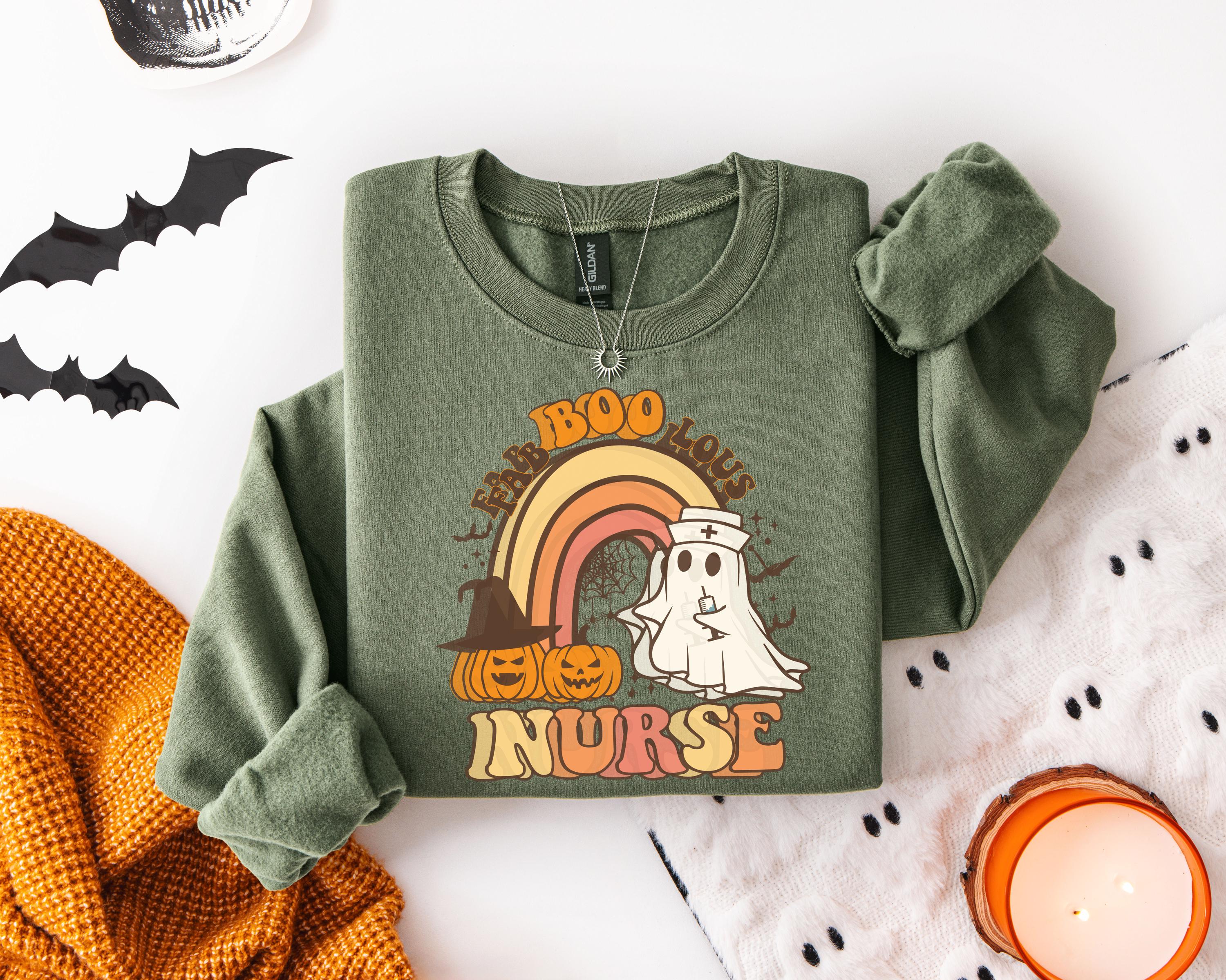 Halloween Nurse Sweatshirt, Spooky Season Graphic Tee