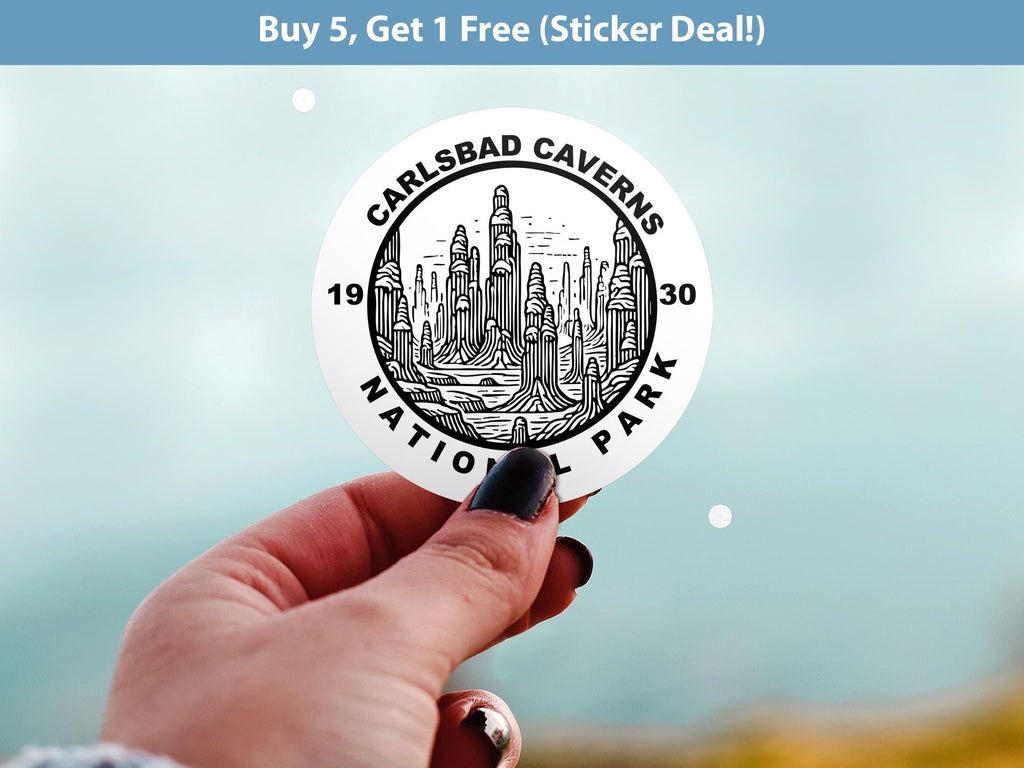 Carlsbad Caverns National Park Sticker, Kiss-Cut Vinyl, Waterproof USA Decal Badge Collection