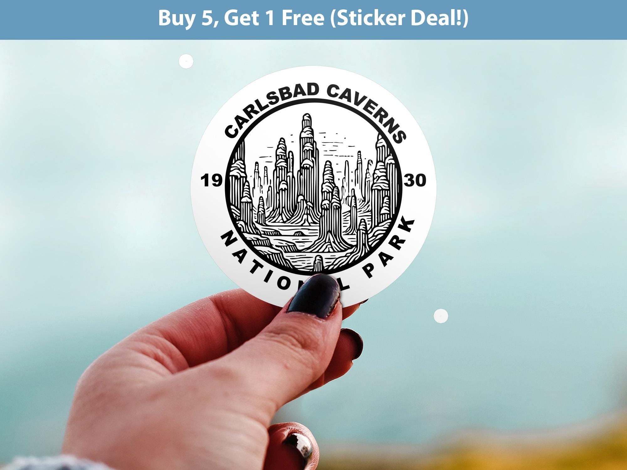 Carlsbad Caverns National Park Sticker, Kiss-Cut Vinyl, Waterproof USA Decal Badge Collection