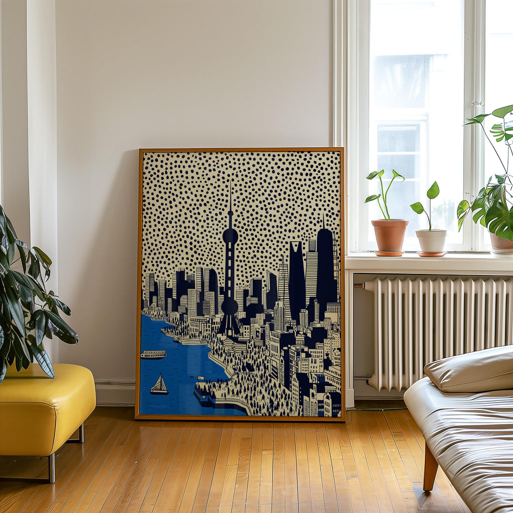 Shanghai China Wall Art Print, Pop Art Modern Poster Travel gift Chinese