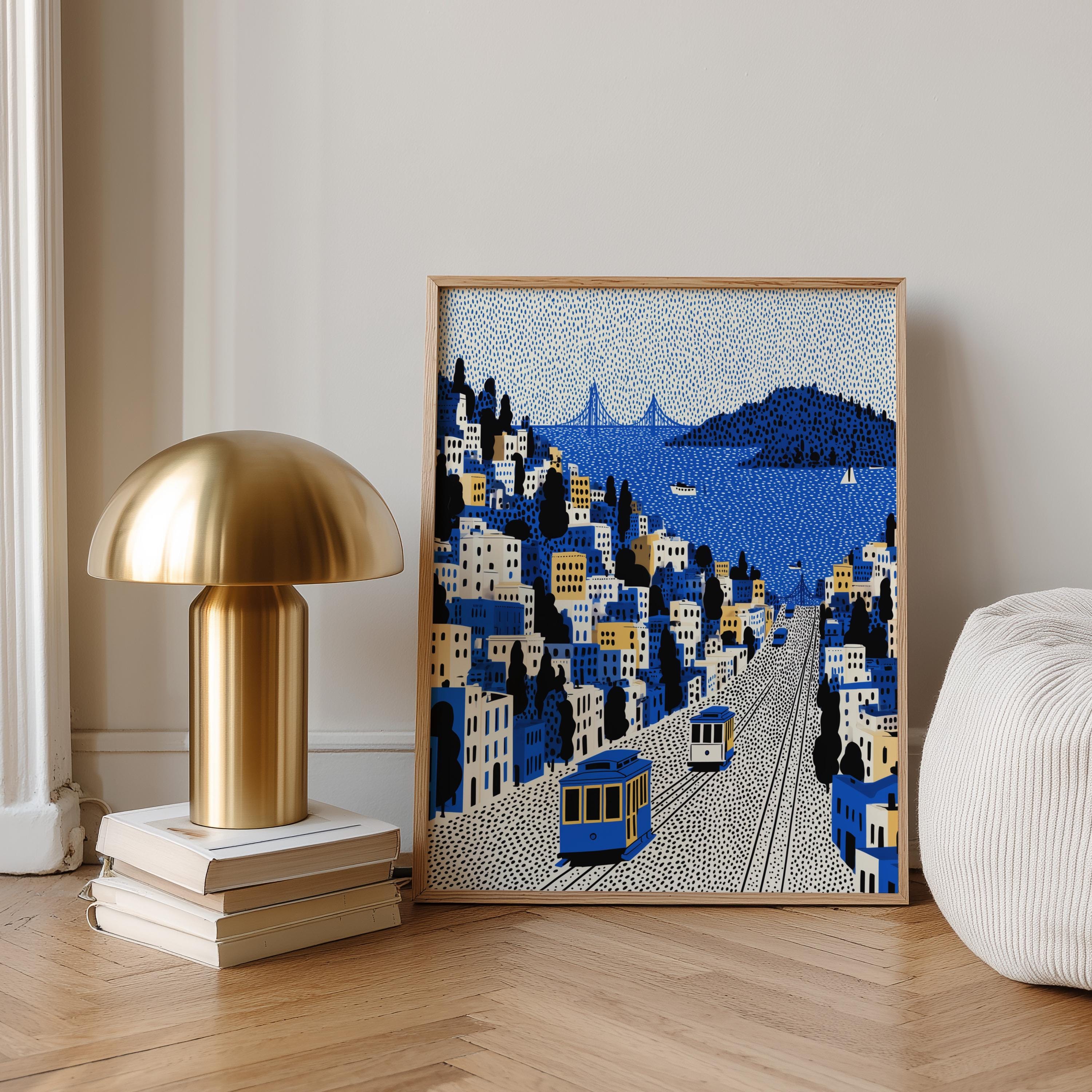 San Francisco Wall Art Print, Pop Art Modern Large Size Poster Travel Gift Canvas