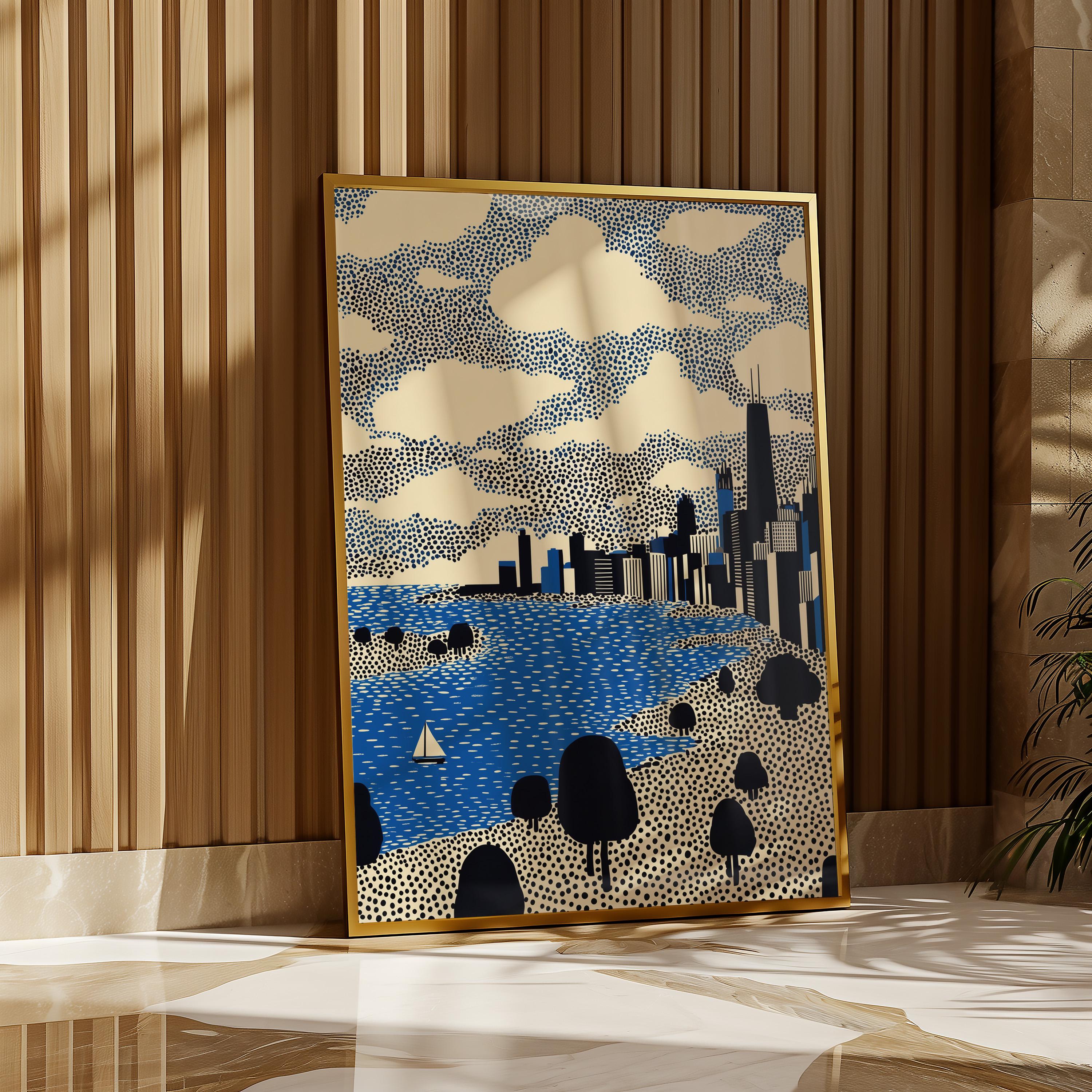 Chicago Illinois Wall Art Print, Pop Art Modern Poster Travel gift