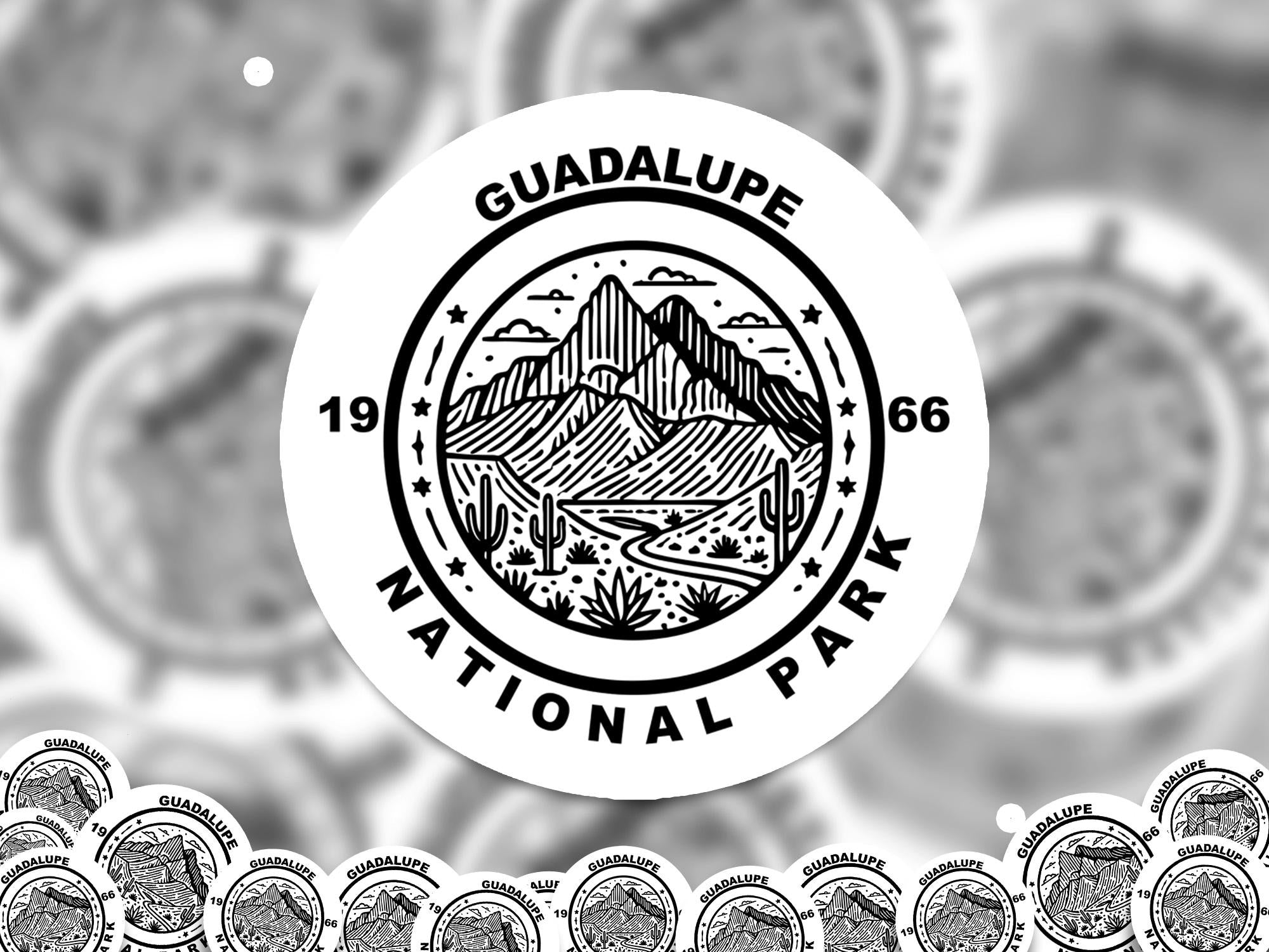 Guadalupe National Park Sticker, Kiss-Cut Vinyl, Waterproof USA Decal Badge Collection