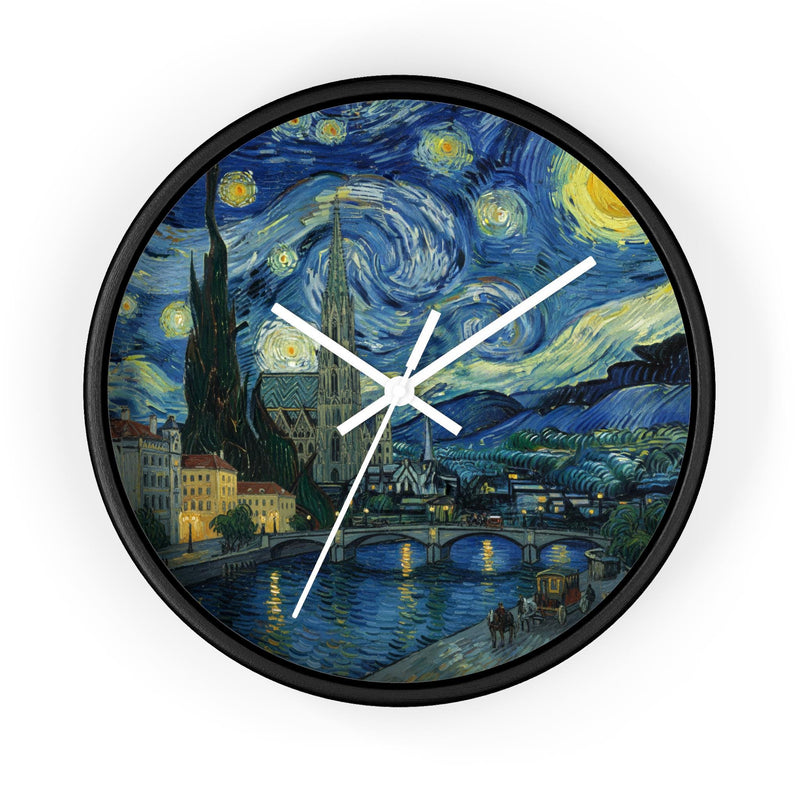 Vienna Austria Wall Clock Vintage Van Gogh Starry Night Home Gift