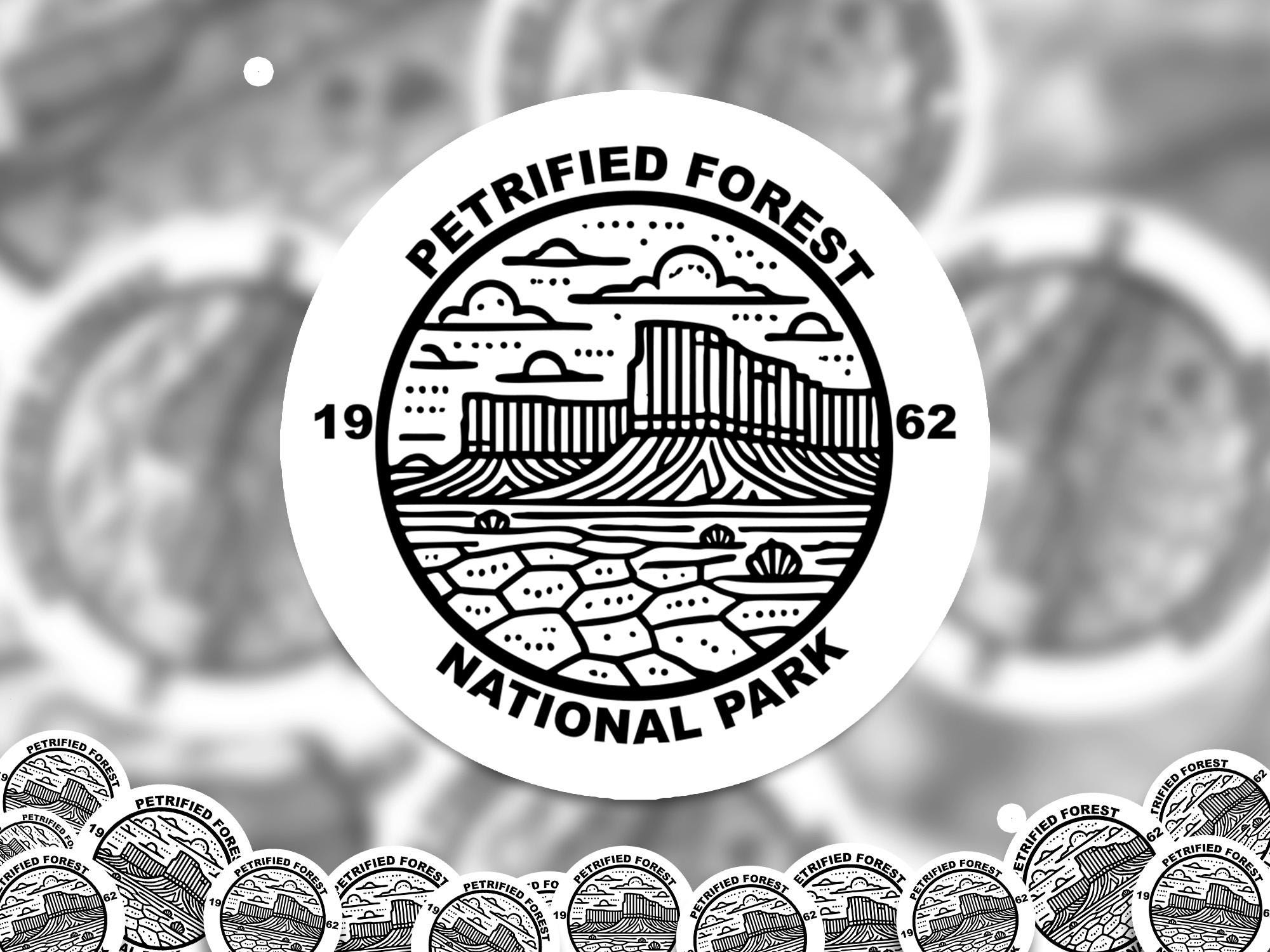 Petrified Forest National Park Sticker, Kiss-Cut Vinyl, Waterproof USA Decal Badge Collection