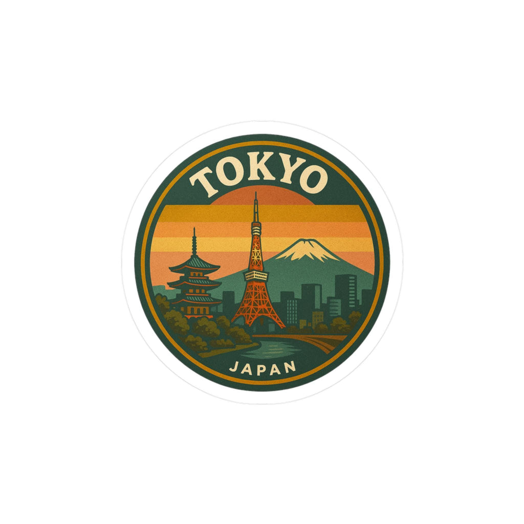 Tokyo Fuji Sticker: Retro Travel Art, Waterproof Vinyl Decal