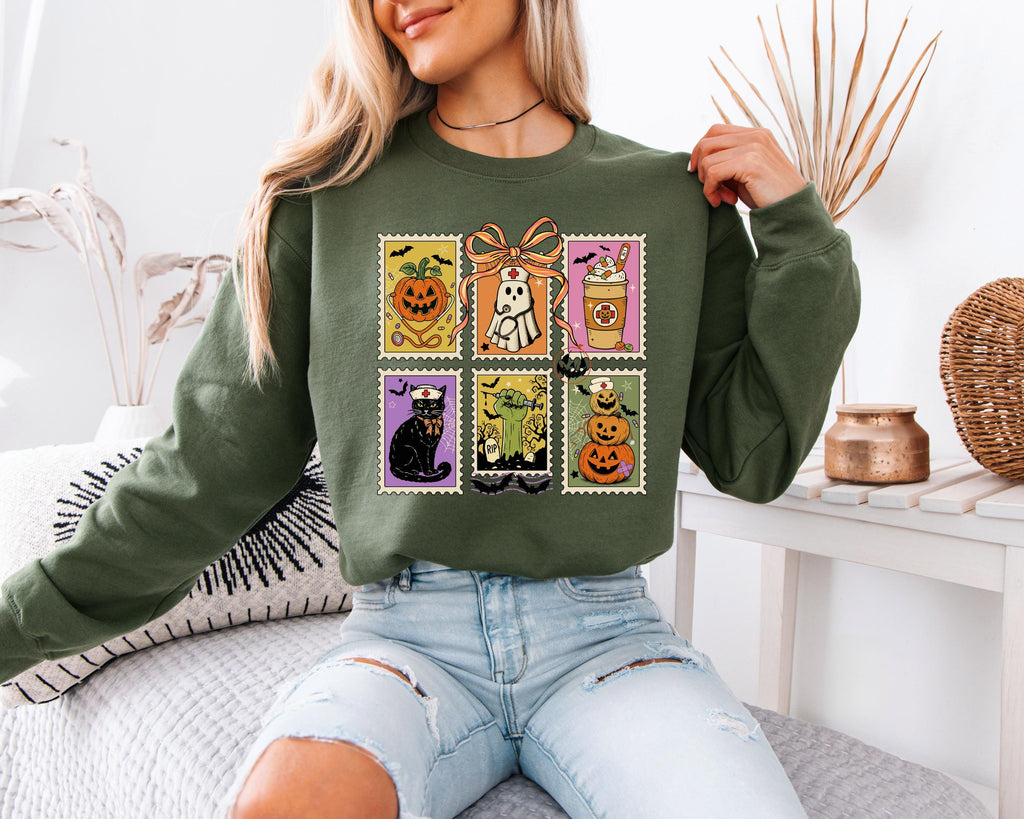 Halloween Nurse Sweatshirt: Spooky Season ER Crew Shirt