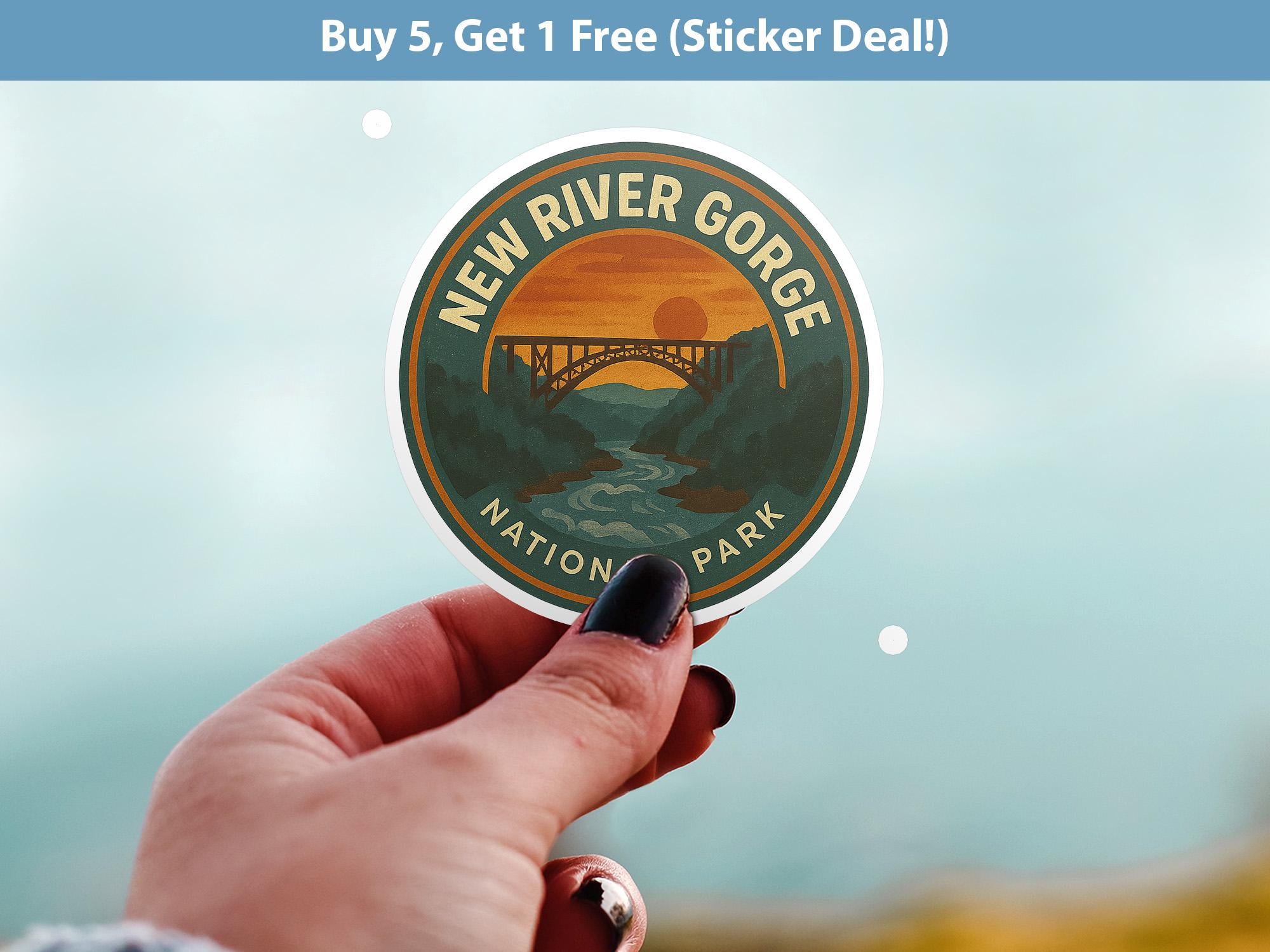 New River Gorge National Park Sticker, Retro Vinyl Waterproof Decal, Vintage USA Travel Collection