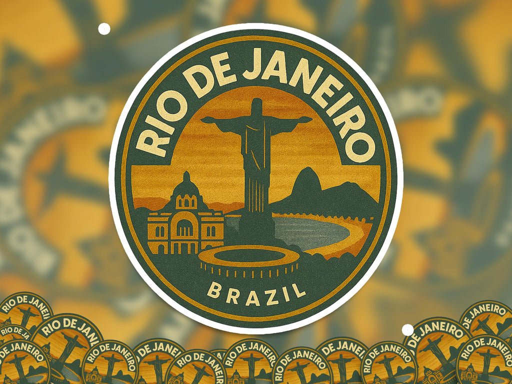 Rio Brazil Kiss-Cut Vinyl, Waterproof Decal, Retro Travel Lover Collection