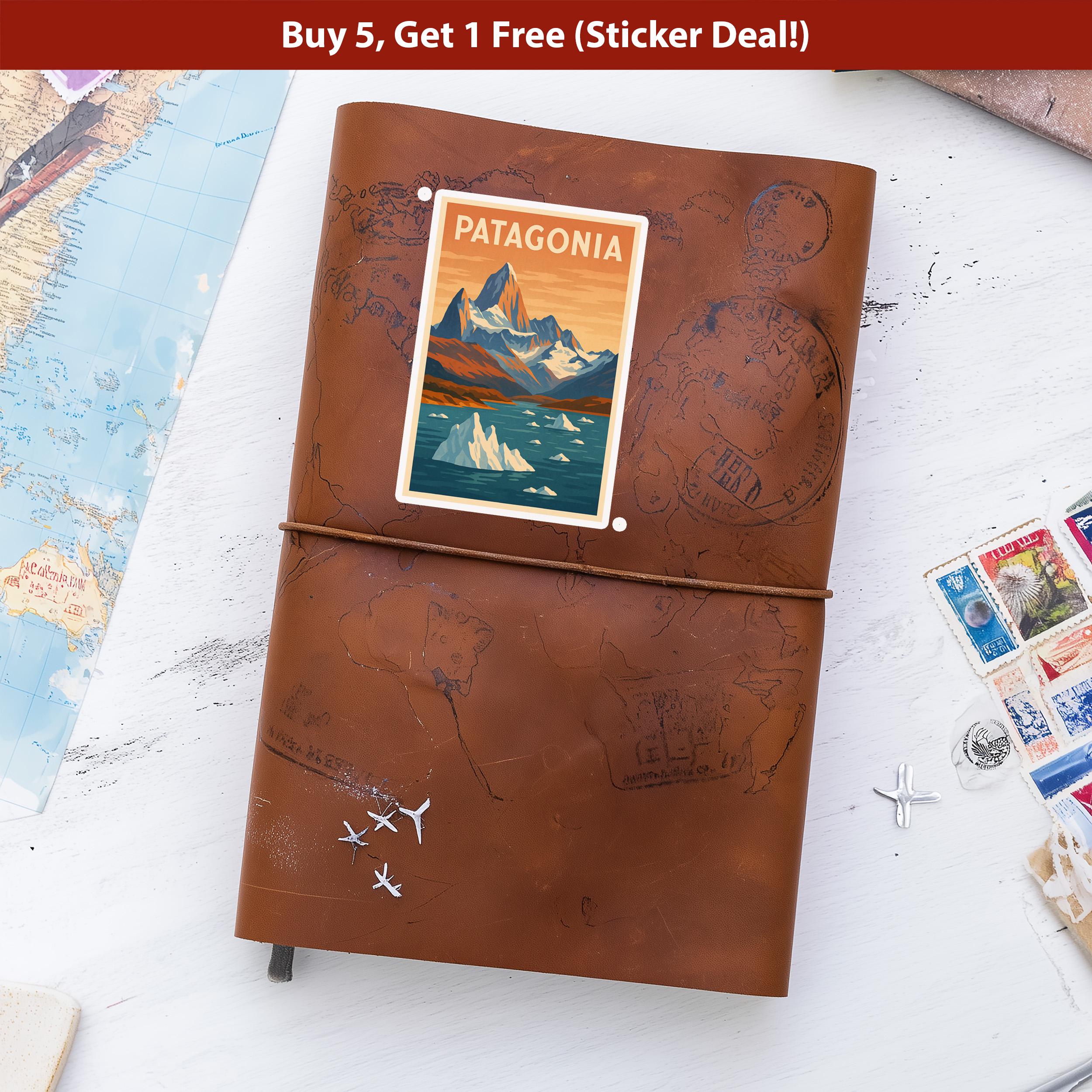 Patagonia Argentina Sticker, Vintage City Vinyl Decal, Retro Travel Lover Collection, Journal Scrapbook