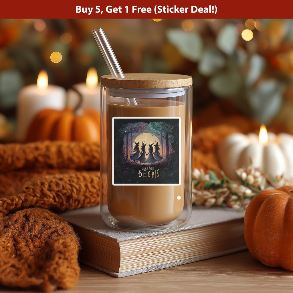 Girls Will be Girls Coven Sticker, Aurora Witch Vinyl Decal, waterproof Feminist kindle