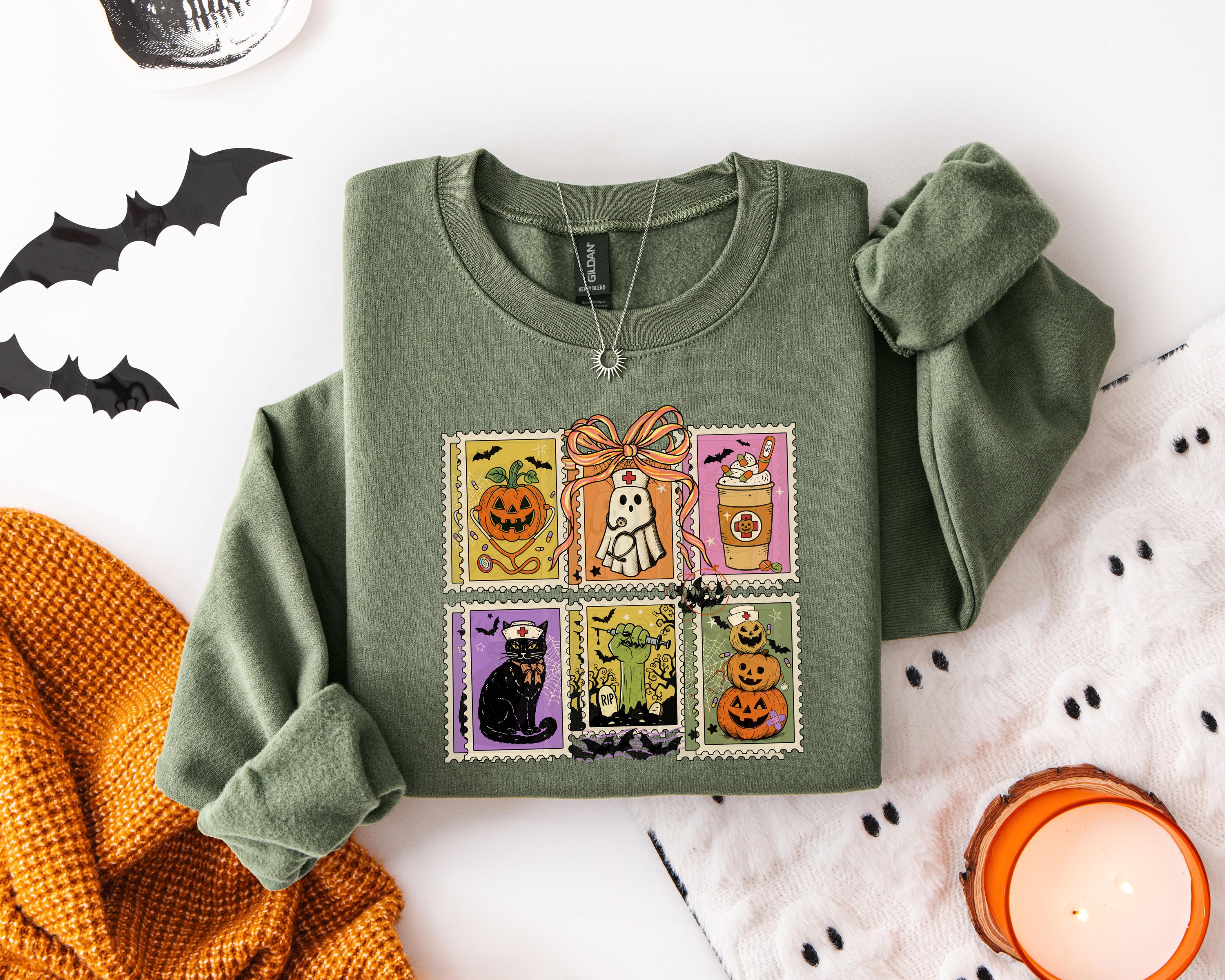 Halloween Nurse Sweatshirt: Spooky Season ER Crew Shirt