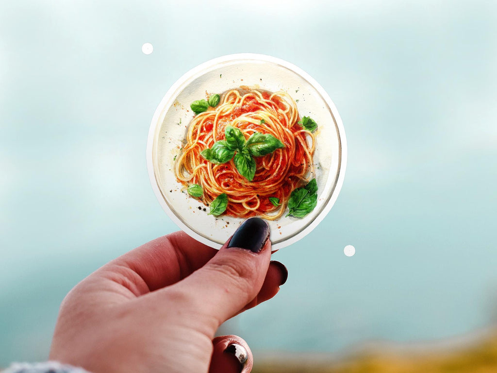 Kawaii Pasta Sticker: Waterproof Vinyl Decal for Laptop, Tumbler