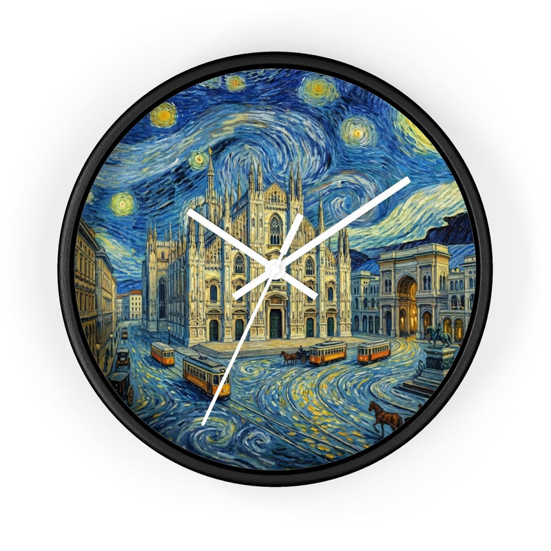 Milan Italy Wall Clock Vintage Van Gogh Starry Night Home Gift