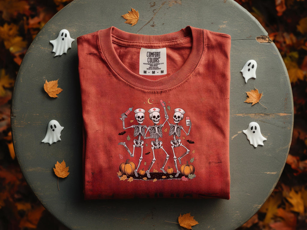 Skeleton Nurse Group Shirt, Halloween Fall Sweatshirt for Nurses, Spooky Season Tee, Medical Fall Tshirt, Cute RN Tee, gift for nurse