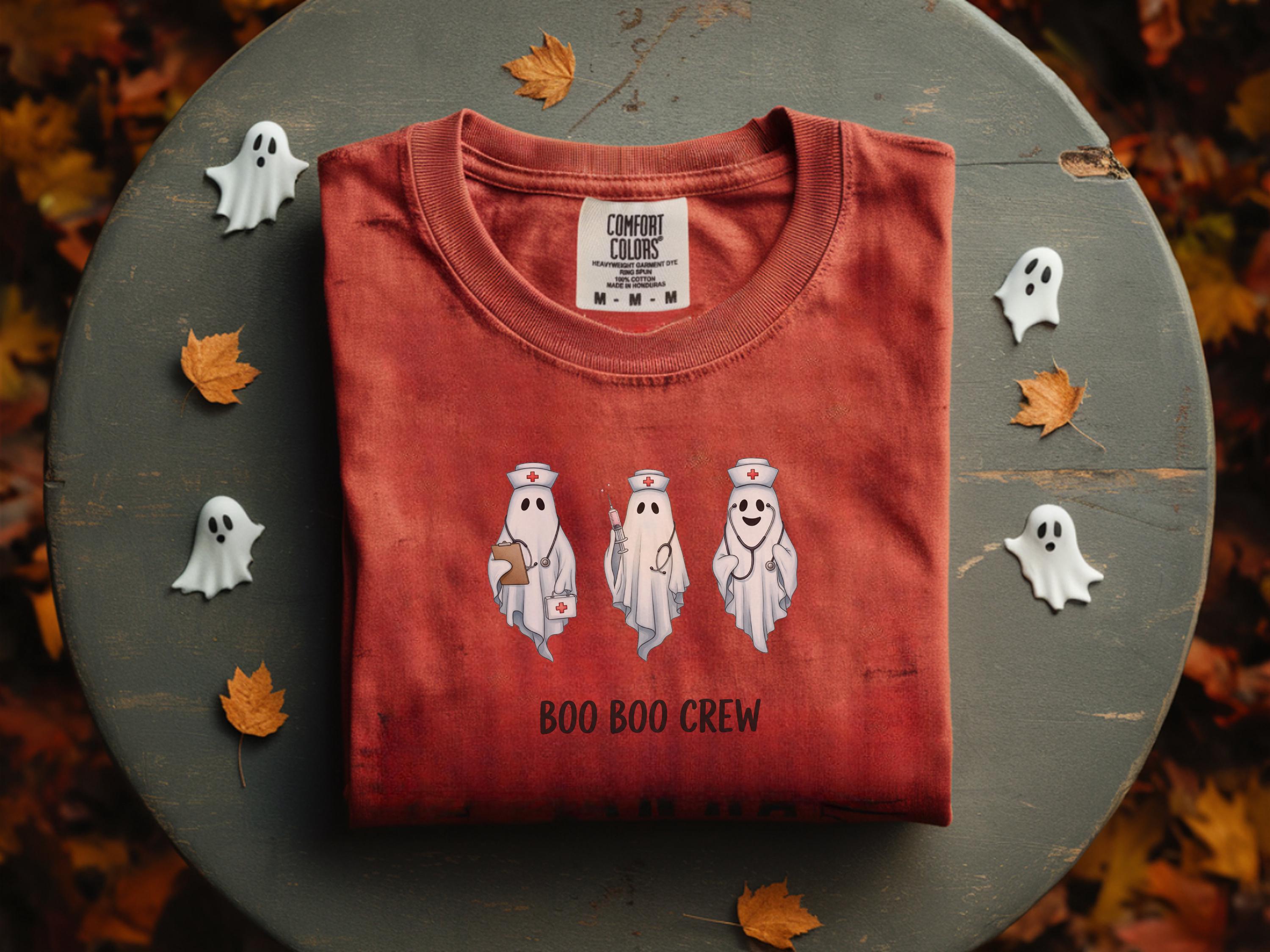 Boo Boo Crew Nurse Shirt & Sweatshirt, Funny Ghost Halloween Nurse Top, Fall Comfort Colors Gift for Nurse, Spooky Night Shift RN Tee