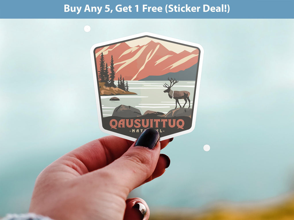 Qausuittuq National Park Sticker, Vinyl Canada Nunavut, Retro Water Bottle Decal Hiking