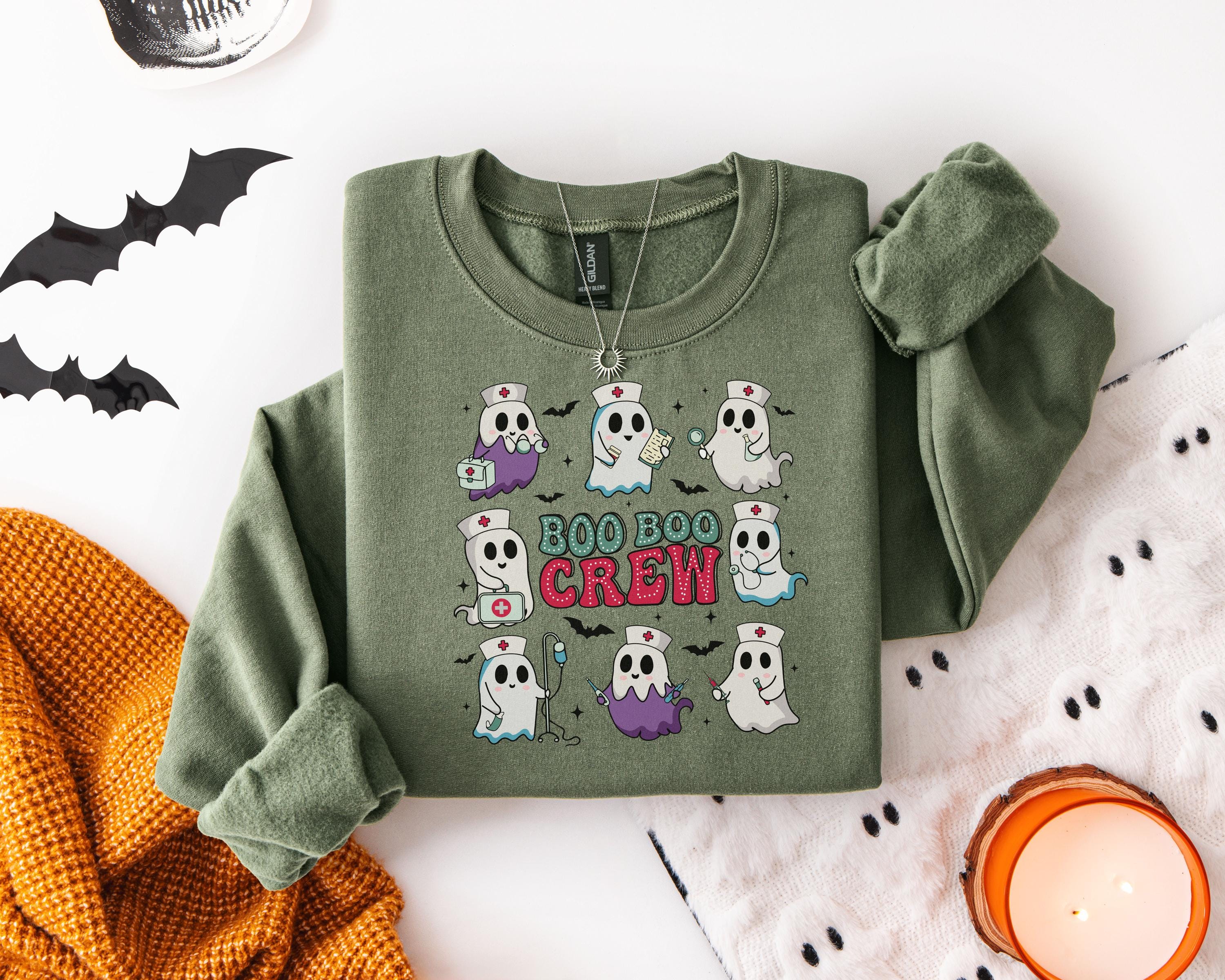 Boo Boo Crew Halloween Nurse Shirt, Funny Ghost RN Tee, Spooky Medical Top for Fall, Cute Trick or Treat Outfit, Gift for Nurse, RN Apparel