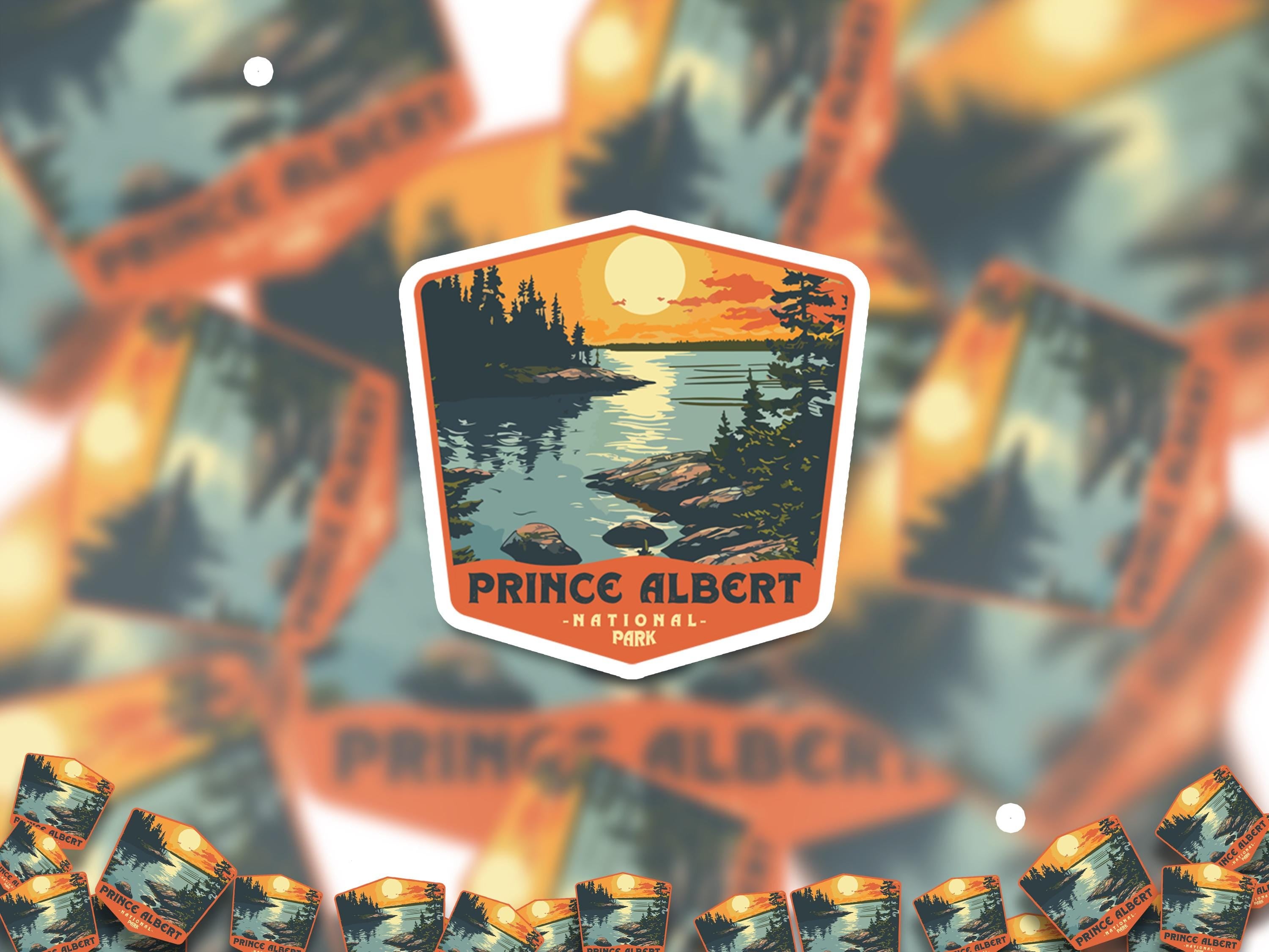 Prince Albert National Park Sticker, Vinyl Canada Saskatchewan, Retro Water Bottle Decal Hiking