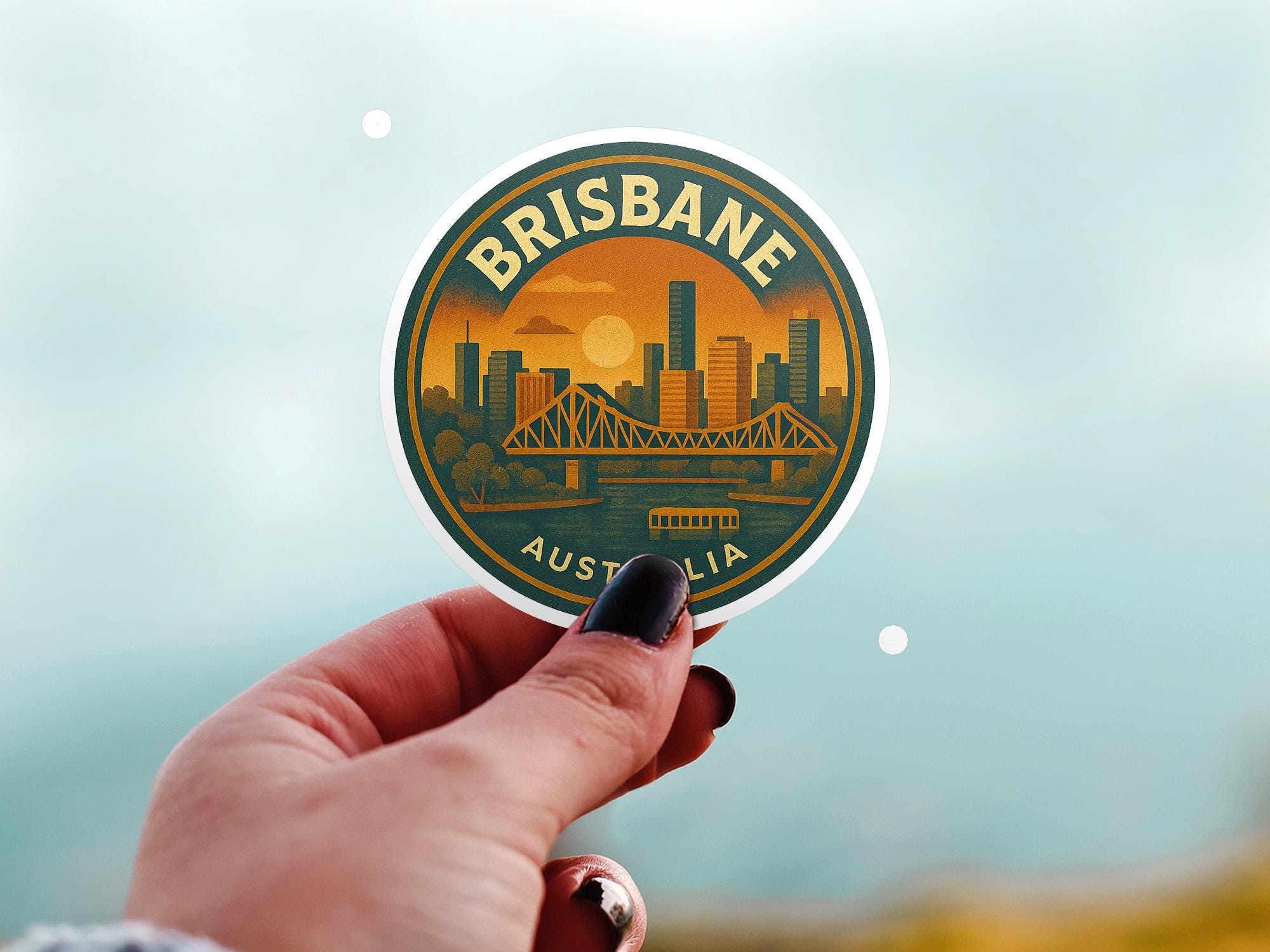 Brisbane Australia Trip Kiss-Cut Vinyl, Waterproof Decal, Retro Travel Lover Collection
