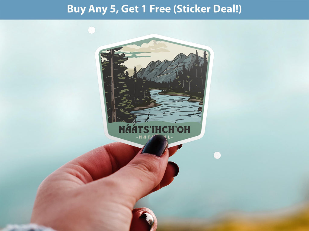 Naats i hch oh National Park Sticker, Vinyl Canada Northwest Territories, Retro Water Bottle Decal Hiking