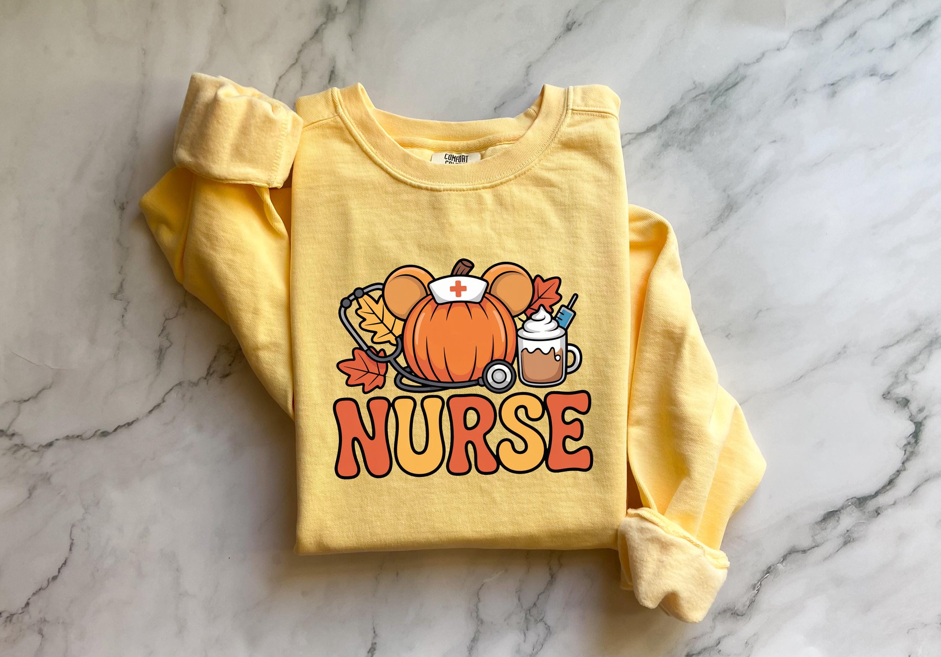 Halloween Nurse Comfort Colors Sweatshirt, Spooky Fall Pullover