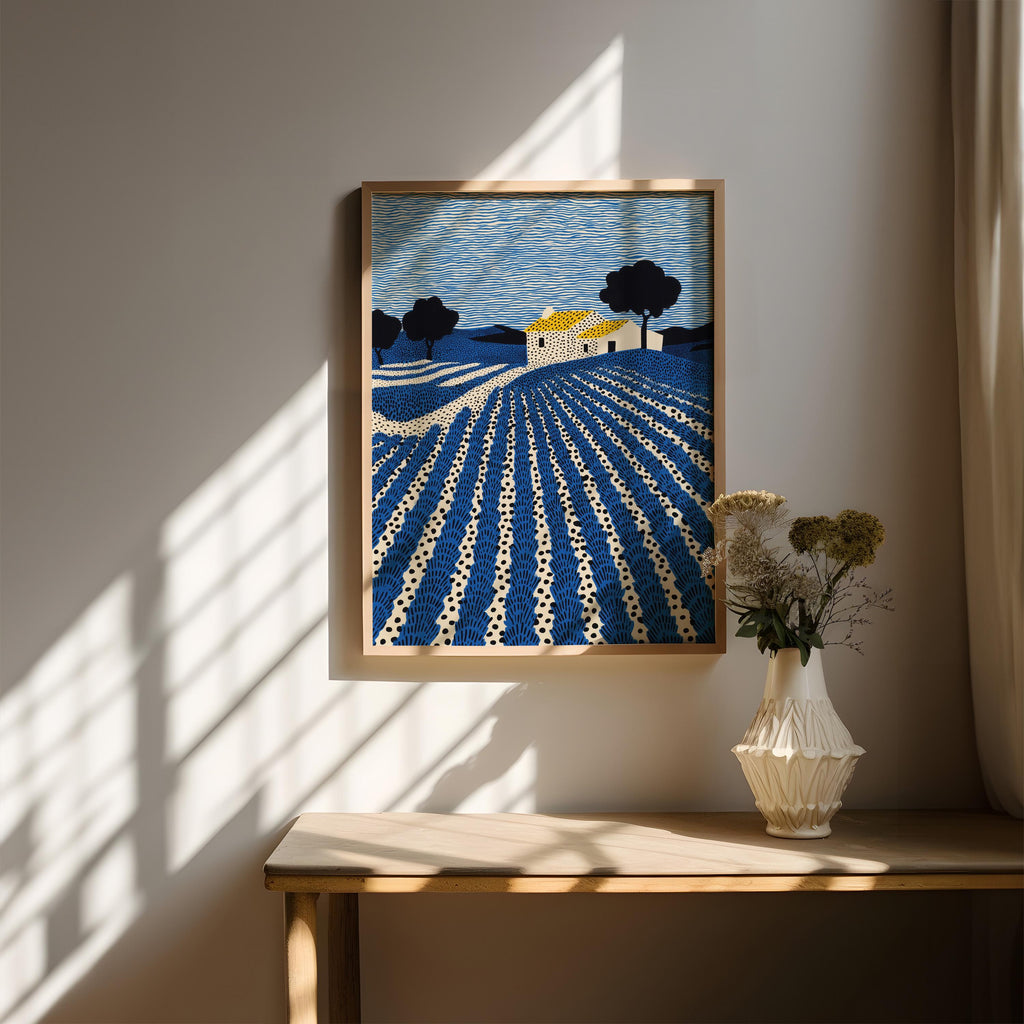 Provence Lavender Farm Wall Art, French Landscape Field Modern Print, France Poster Travel Gift