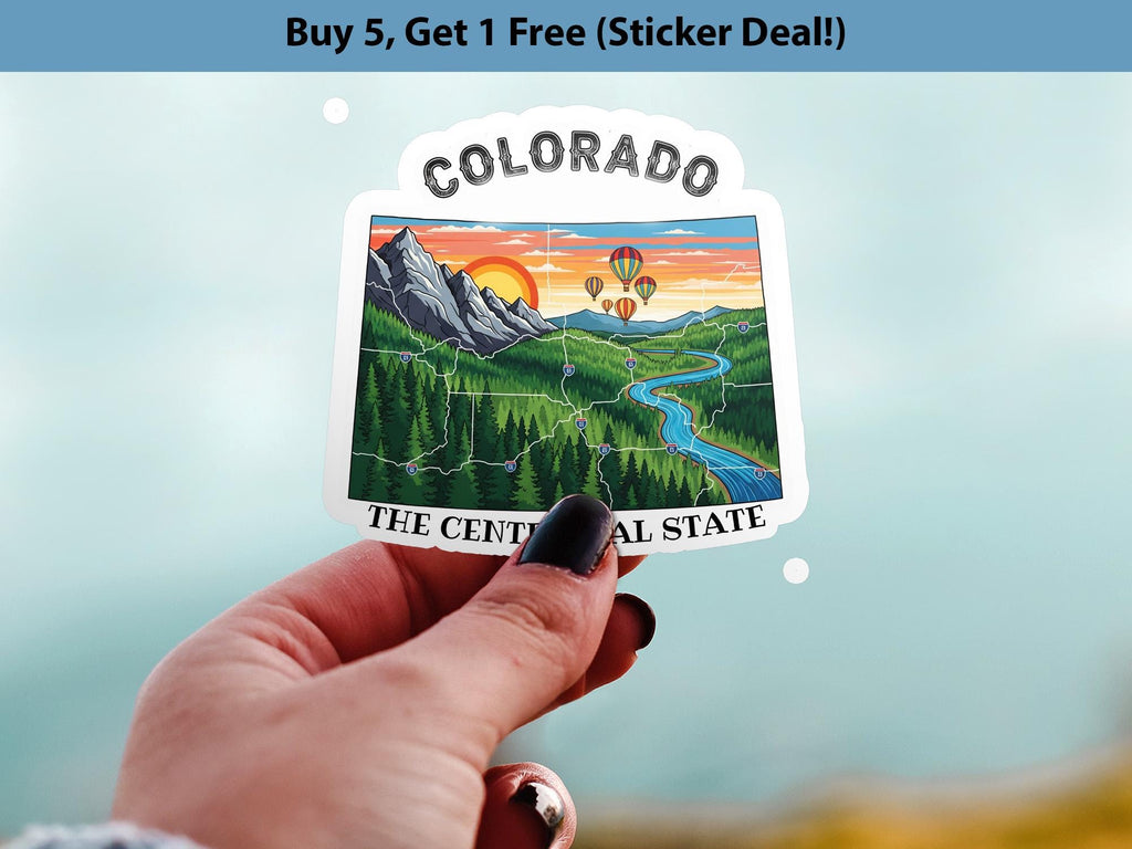 Colorado State Sticker, USA Kiss-Cut Vinyl, Landmark Waterproof Decal, United States Travel Collection