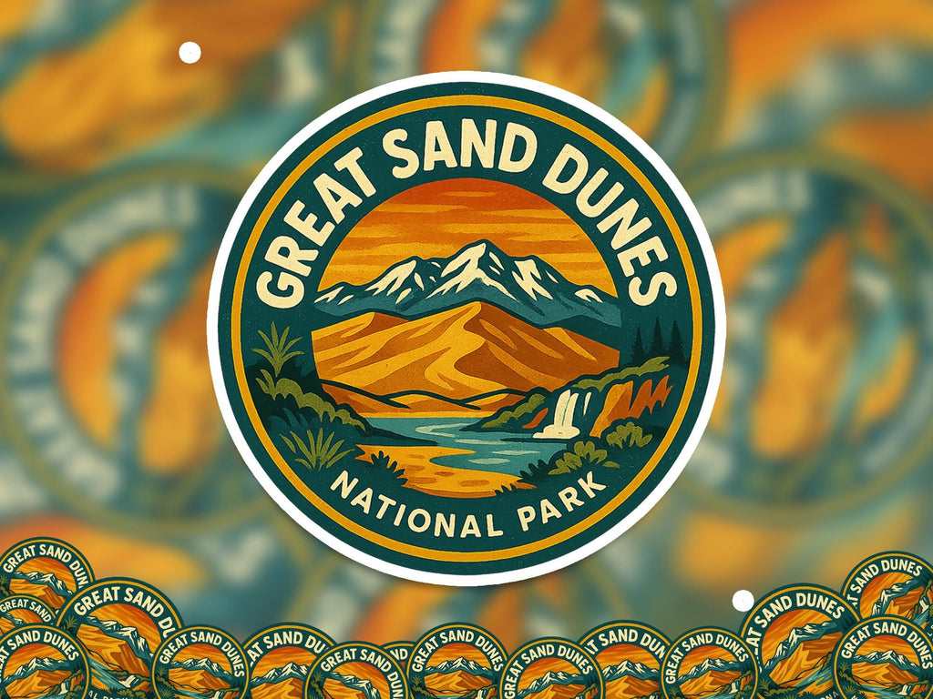 Great Sand Dunes National Park Sticker, Retro Vinyl Waterproof Decal, Vintage USA Travel Collection - CuteBeePix
