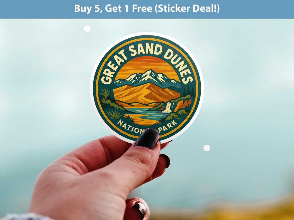 Great Sand Dunes National Park Sticker, Retro Vinyl Waterproof Decal, Vintage USA Travel Collection - CuteBeePix