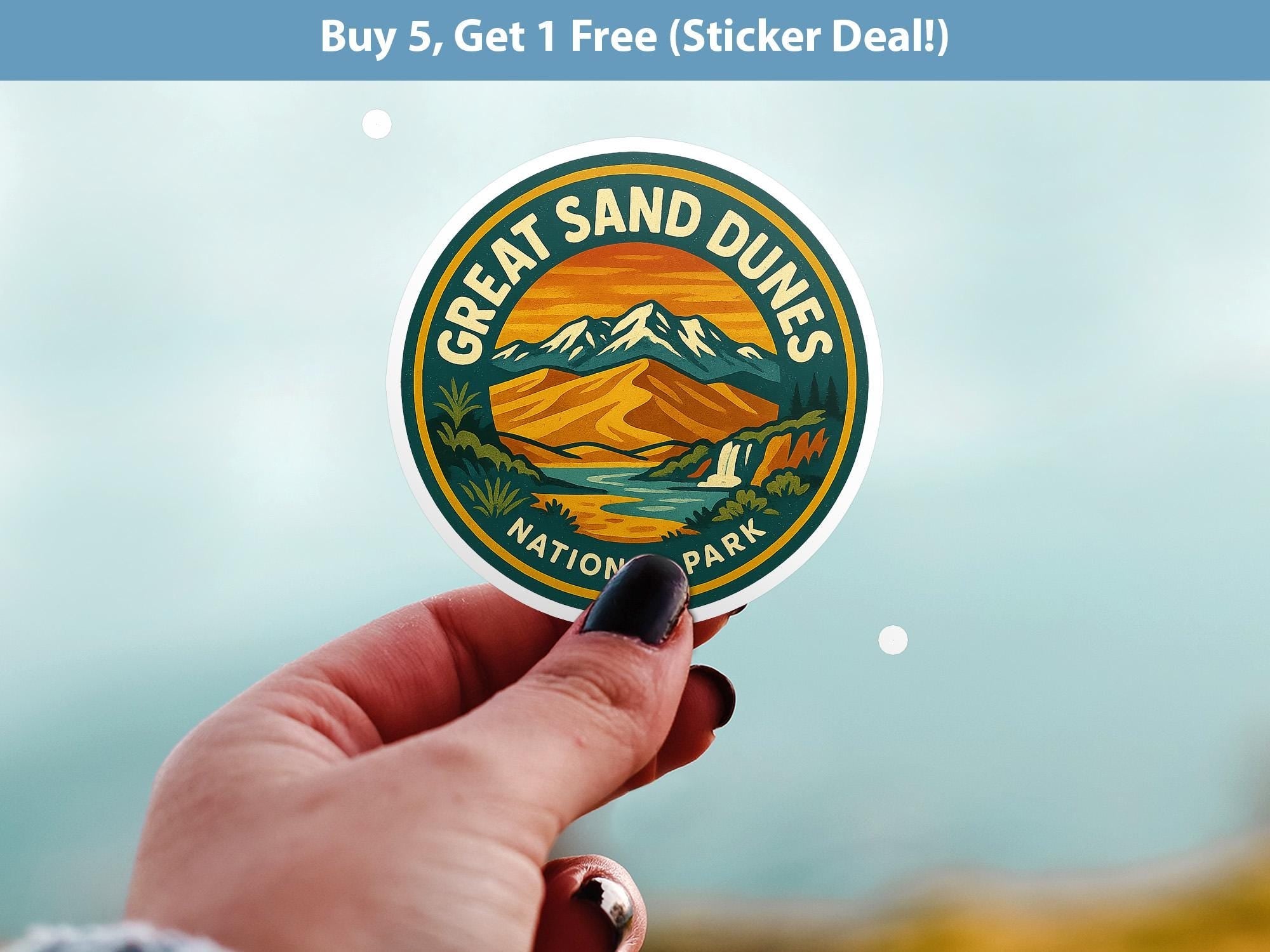 Great Sand Dunes National Park Sticker, Retro Vinyl Waterproof Decal, Vintage USA Travel Collection - CuteBeePix