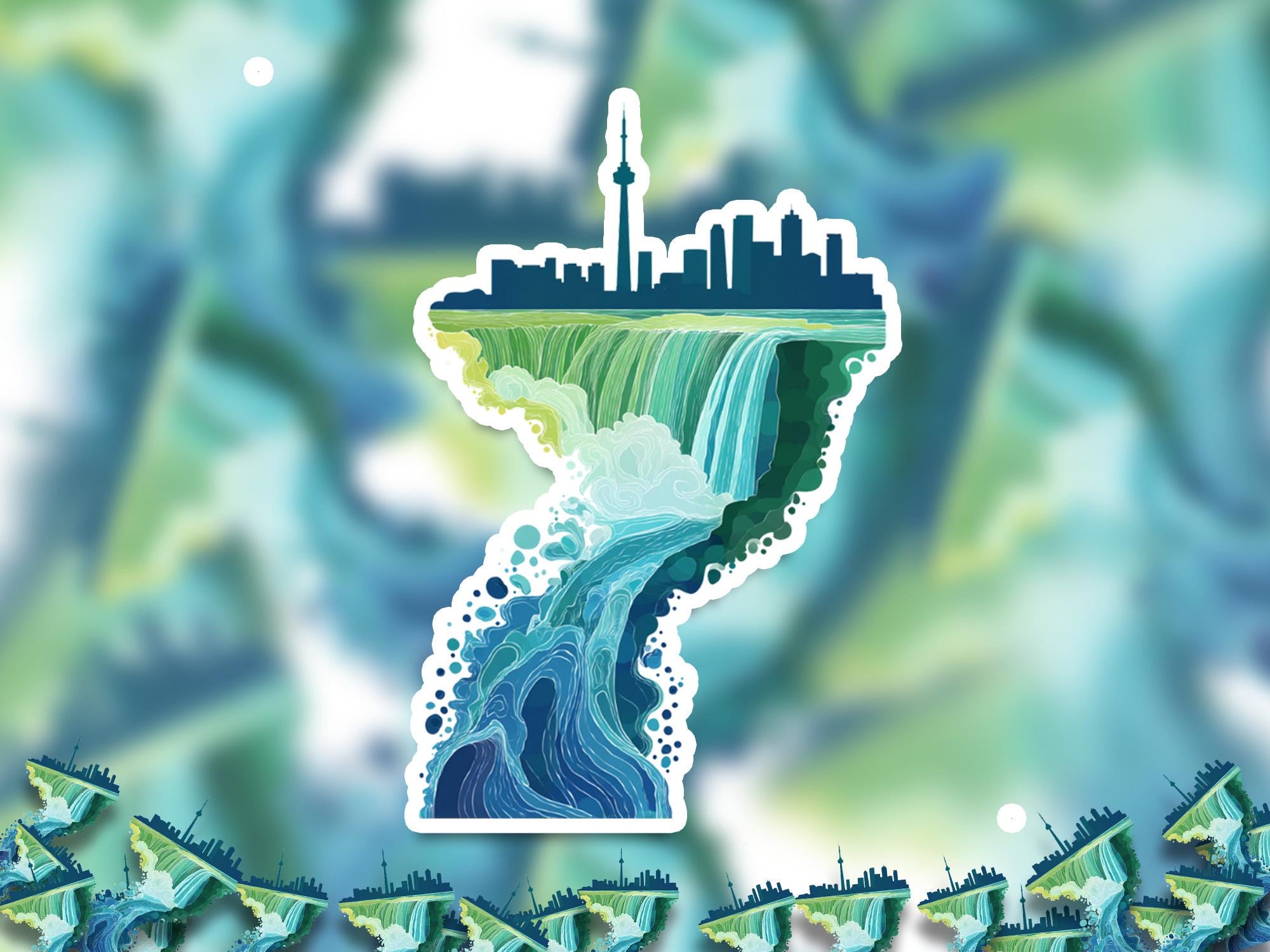 Toronto Niagara Sticker: Canada Waterproof Vinyl Decal for Laptop, Tumbler