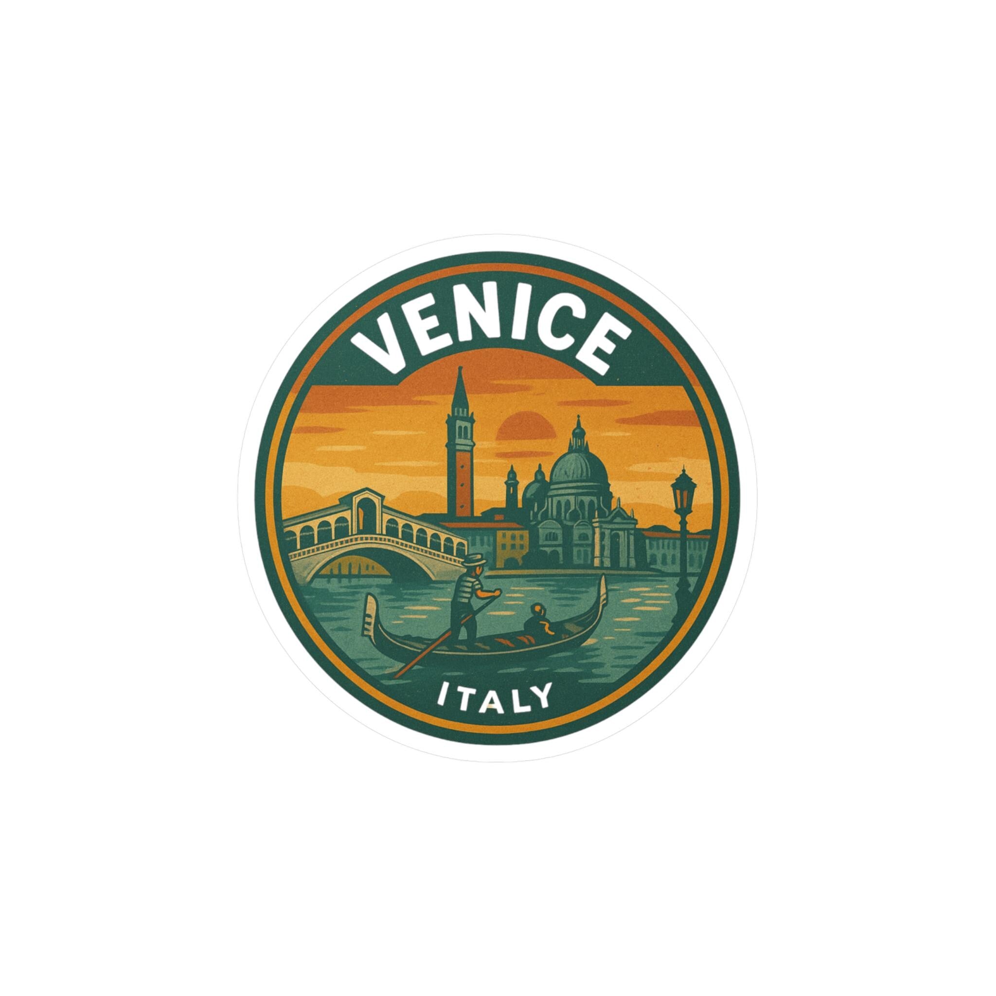 Venice Italy Sticker: Retro Vintage Waterproof Vinyl Decal for Laptop, Phone, Tumbler
