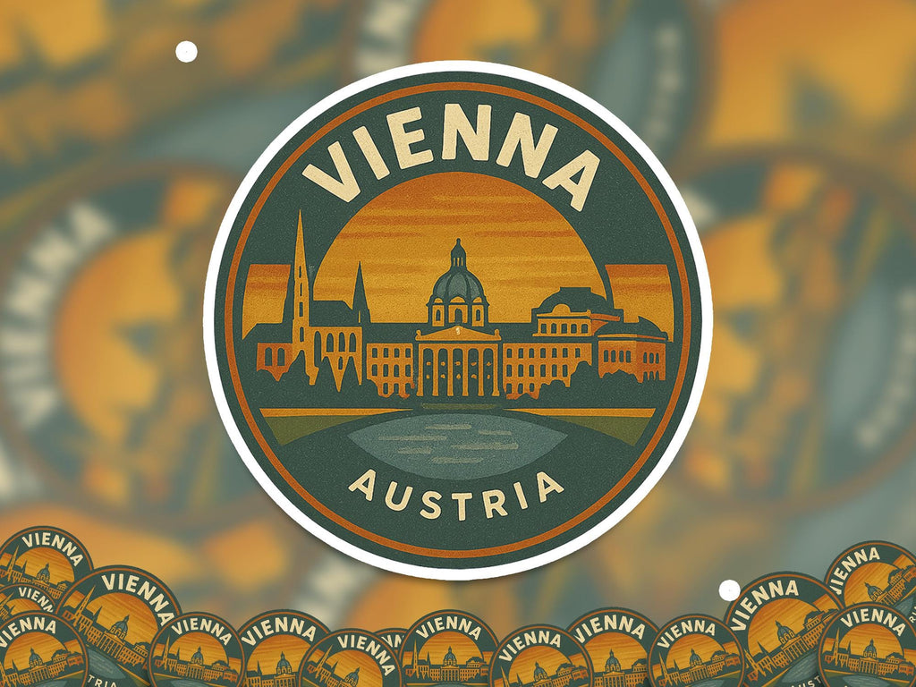 Vienna Austria Kiss-Cut Vinyl, Waterproof Decal, Retro Travel Lover Collection