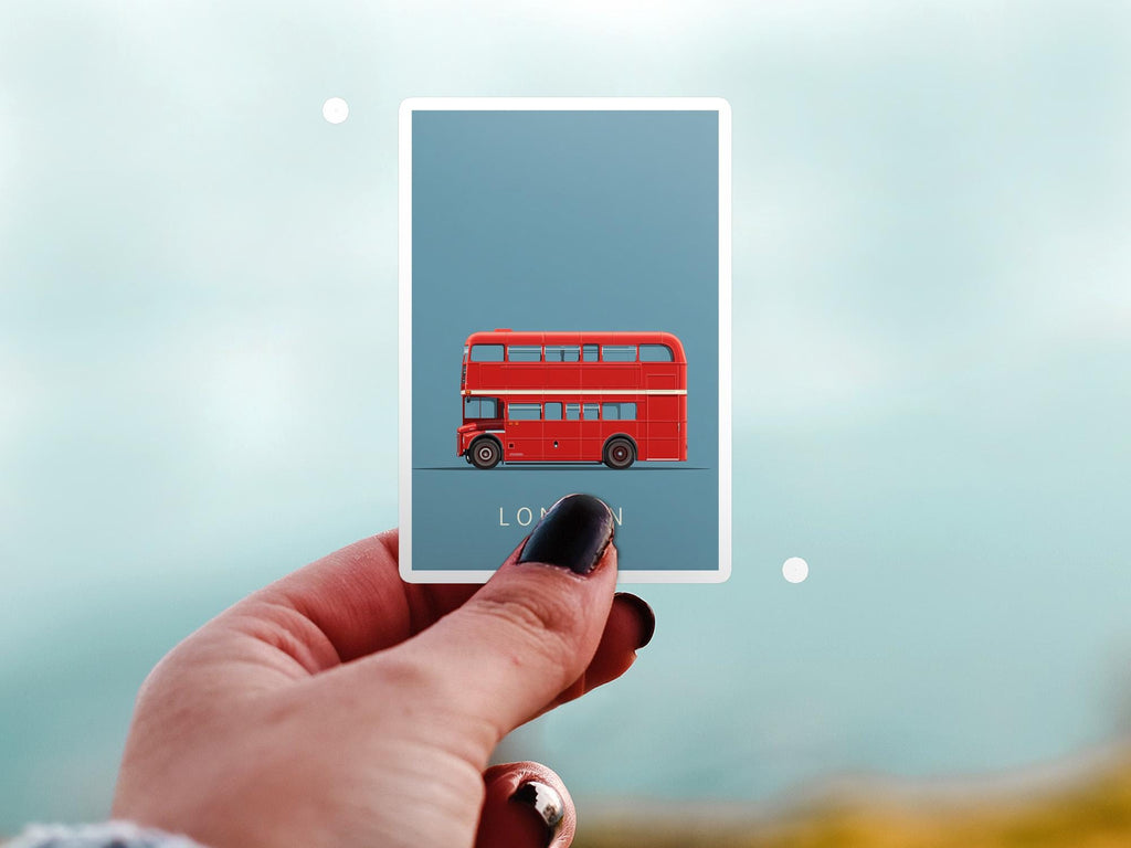 Red Bus London Kiss-Cut Vinyl, Waterproof Decal, Retro Travel Lover Collection