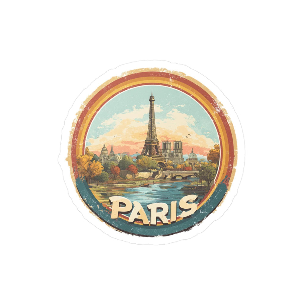Paris Watercolor Kiss-Cut Vinyl, Waterproof Decal, Retro Travel Lover Collection